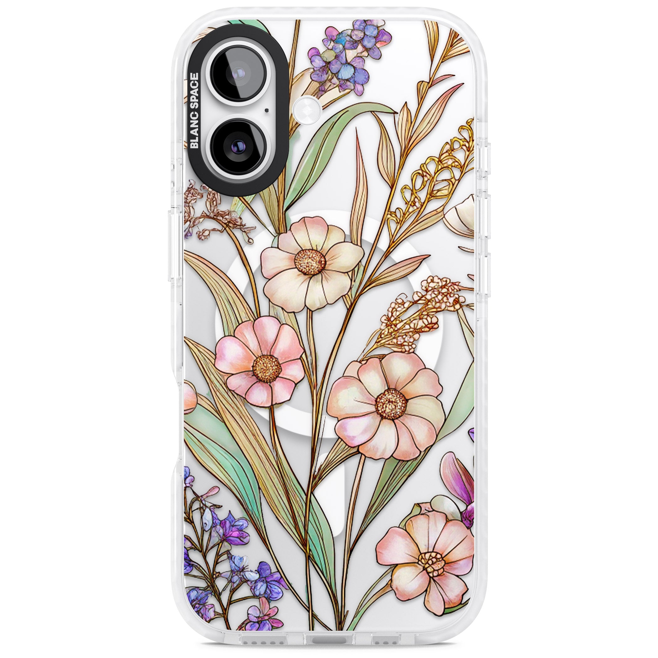 Glass Spring Flowers iPhone 17 Impact Pro Clear Phone Case