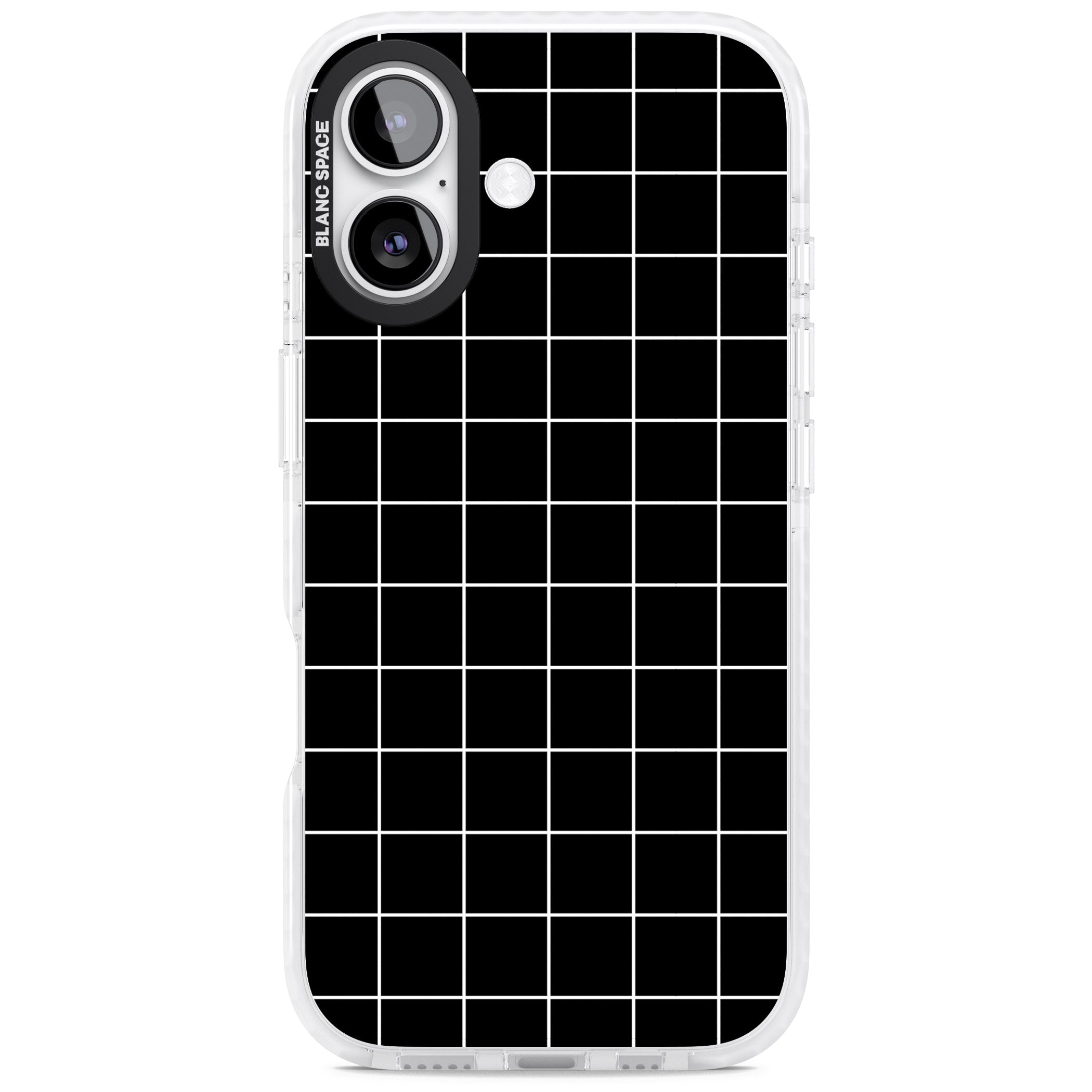 Minimalist Grid Pattern Black iPhone 17 Impact Pro Clear Phone Case