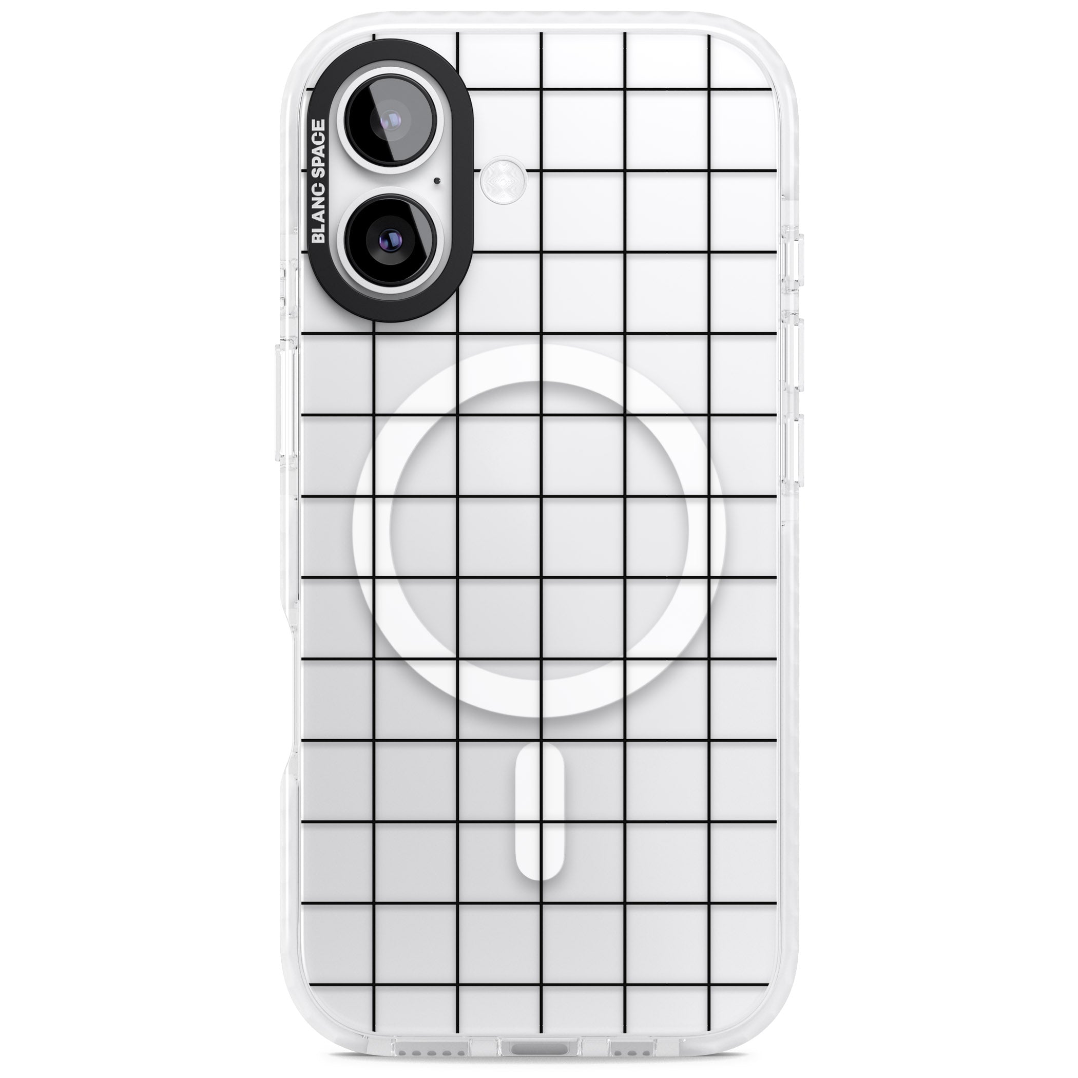 Simplistic Large Grid iPhone 17 Impact Pro Clear Phone Case