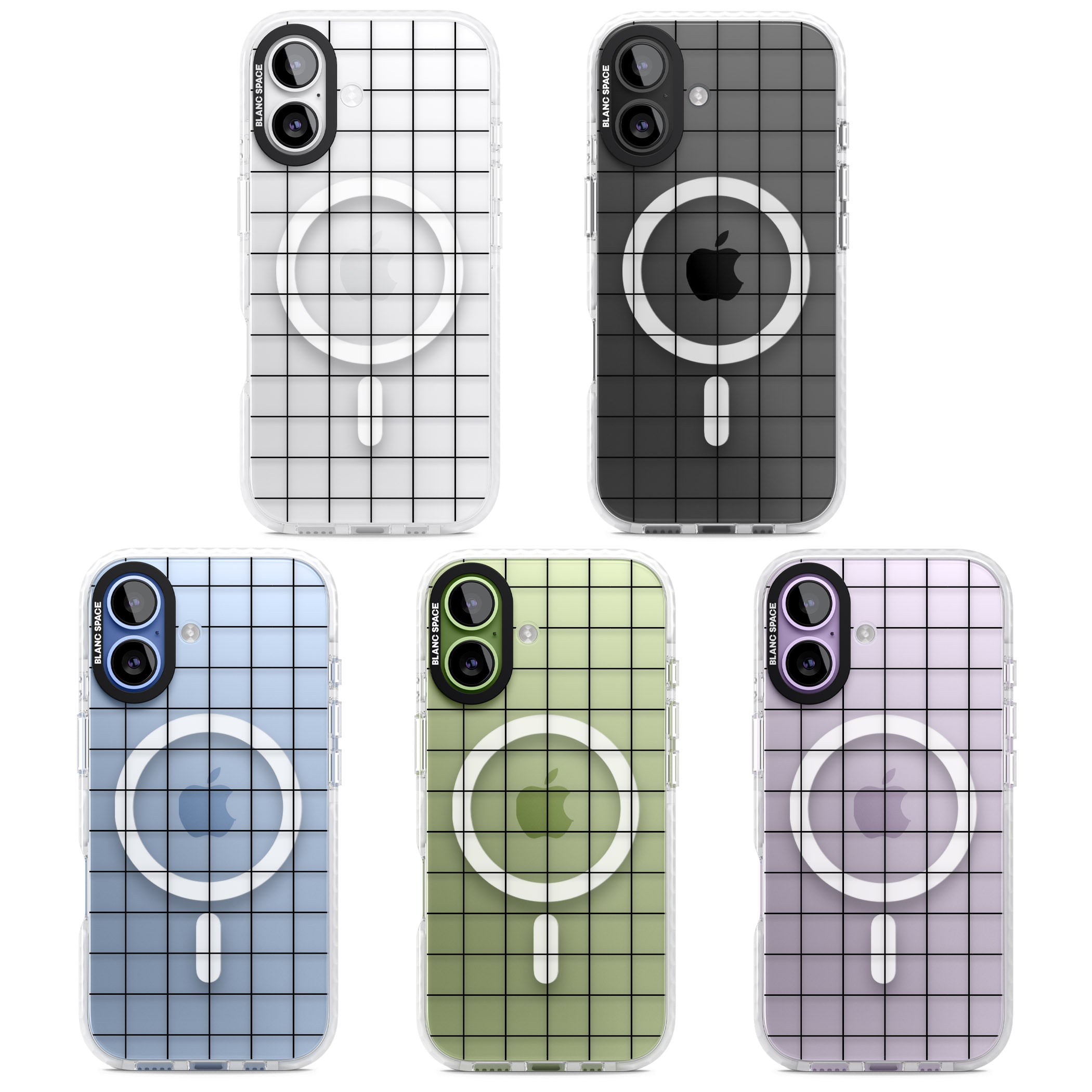 Simplistic Large Grid iPhone 17 Impact Pro Clear Phone Case APT Impact Protection