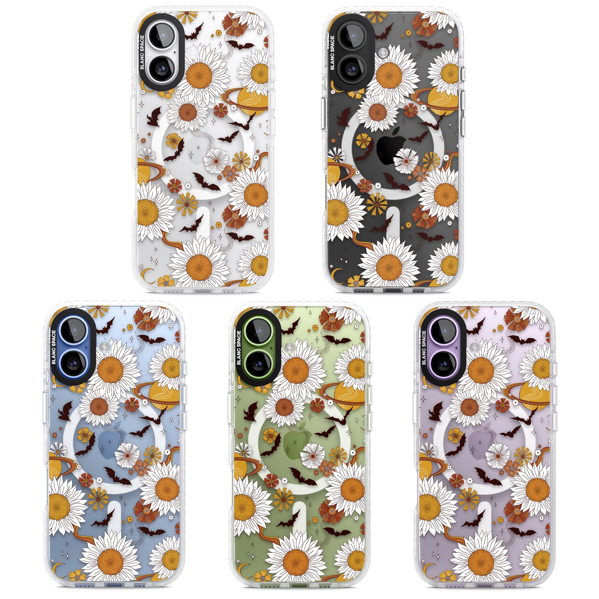 Halloween Bats And Planets iPhone 17 Impact Pro Clear Phone Case APT Impact Protection