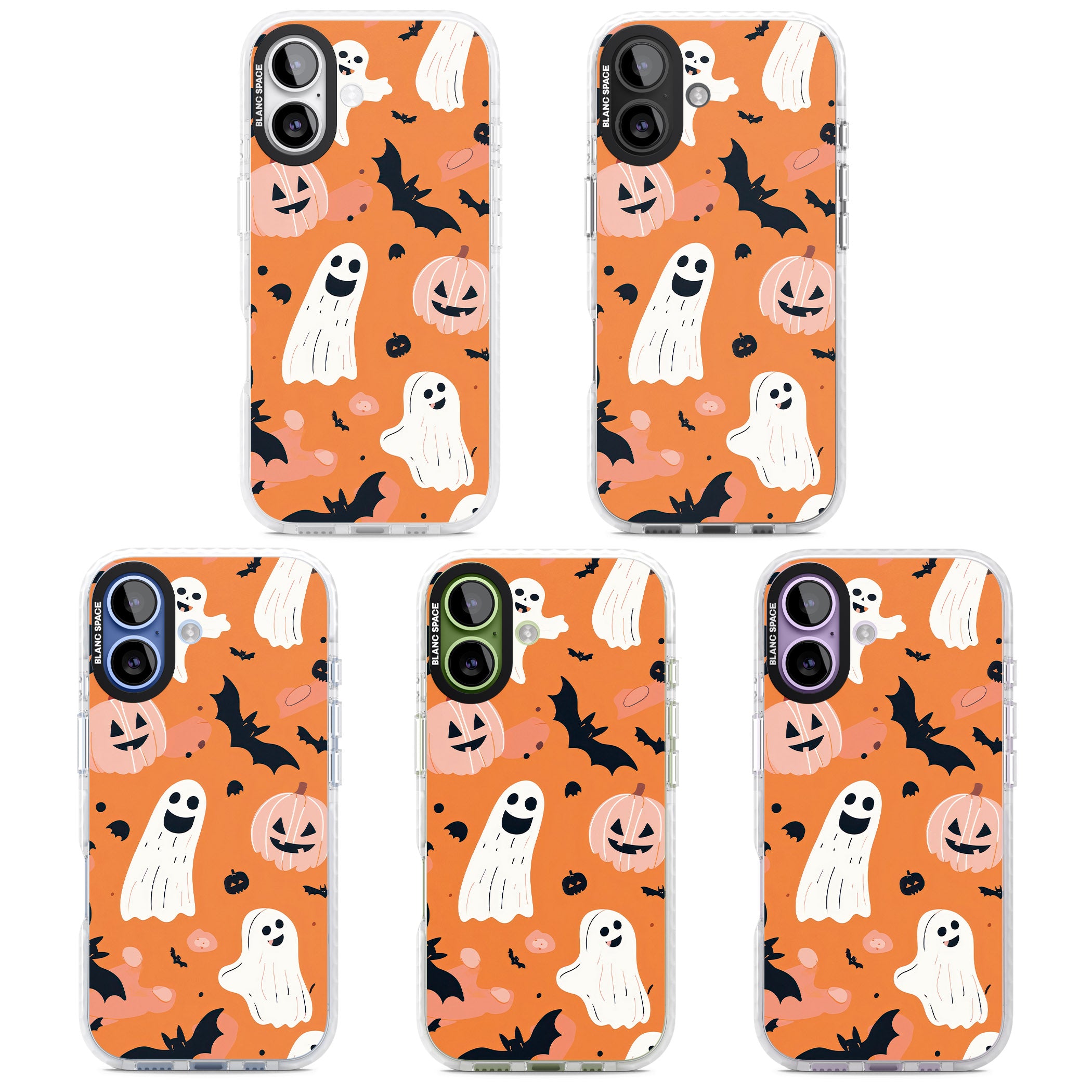 Orange Halloween Pattern iPhone 17 Impact Pro Clear Phone Case APT Impact Protection