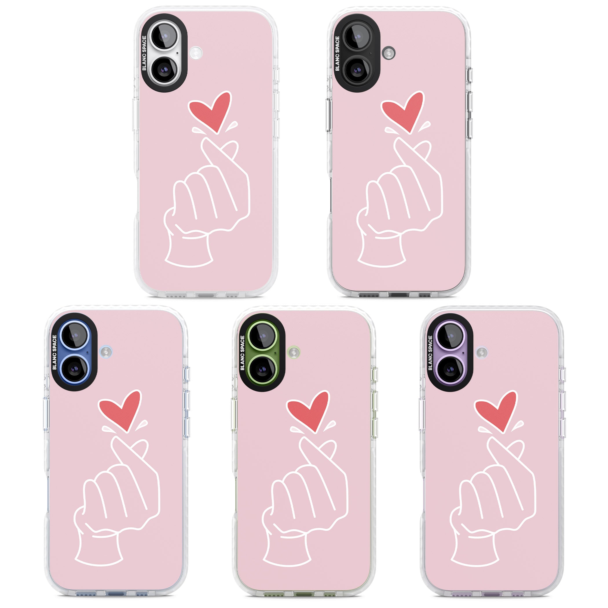 Pink Heart Hand iPhone 17 Impact Pro Clear Phone Case APT Impact Protection