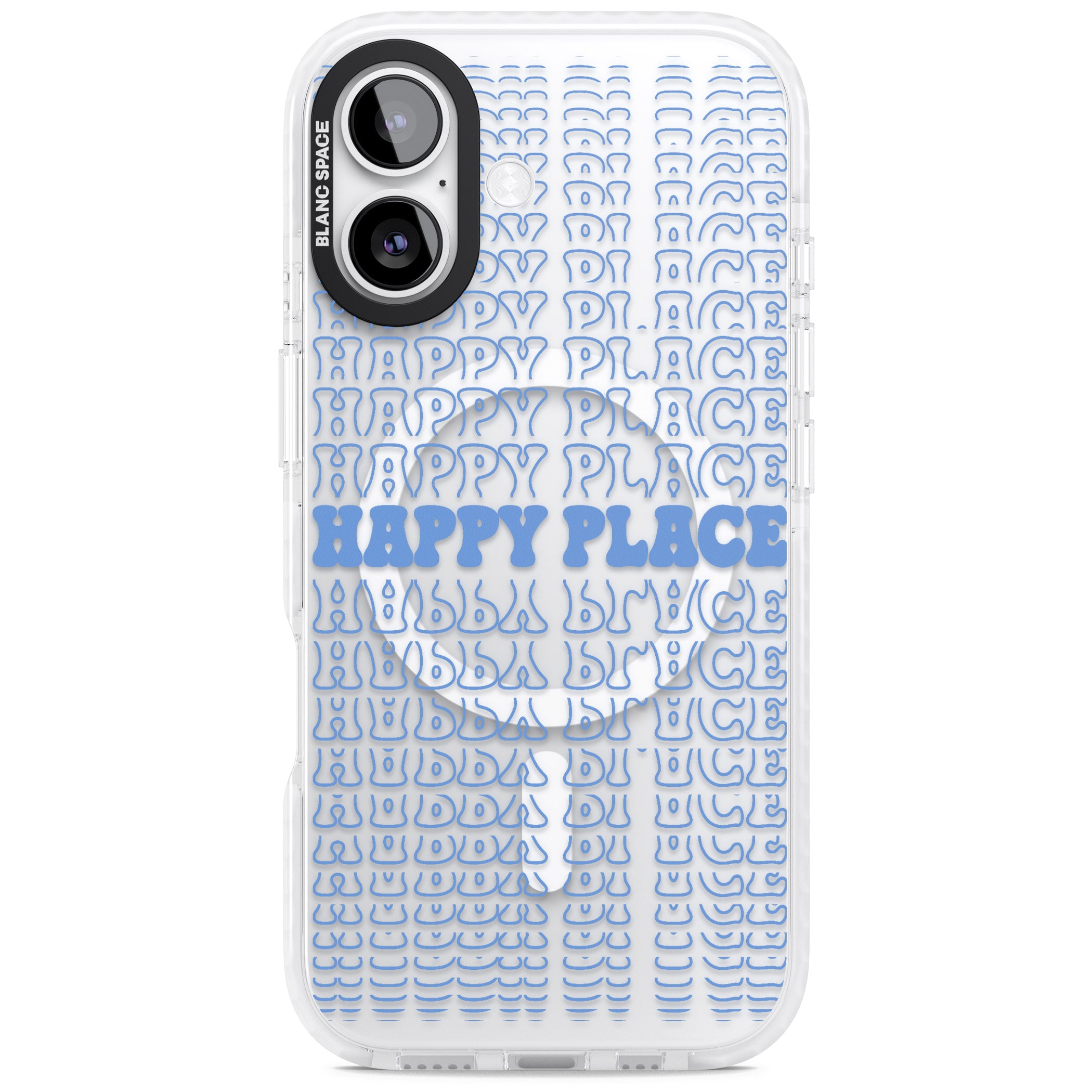 Happy Place (Blue) iPhone 17 Impact Pro Clear Phone Case