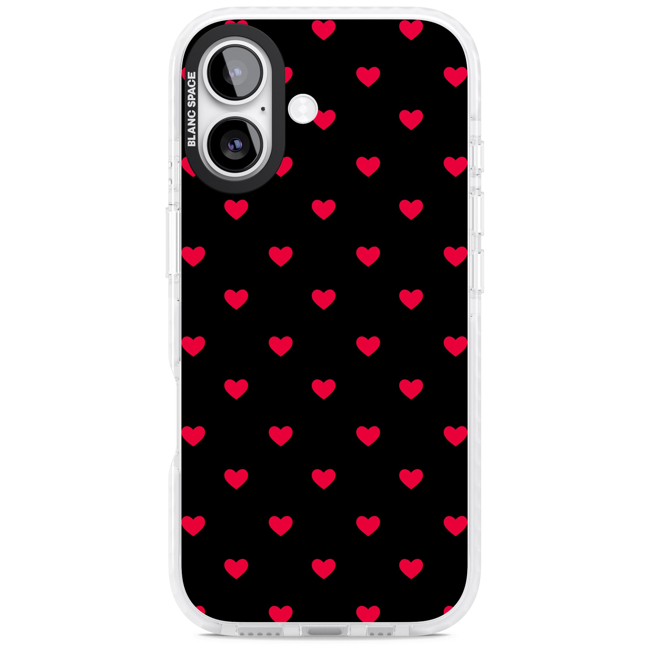 Small Heart Pattern: Red & iPhone 17 Impact Pro Clear Phone Case