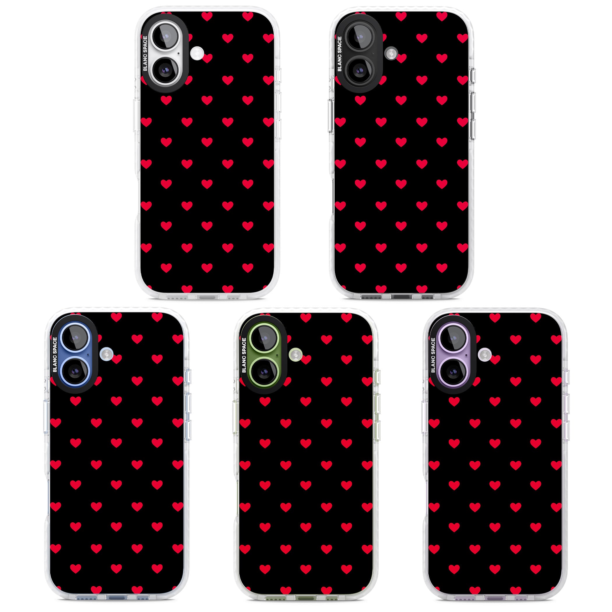 Small Heart Pattern: Red & iPhone 17 Impact Pro Clear Phone Case APT Impact Protection