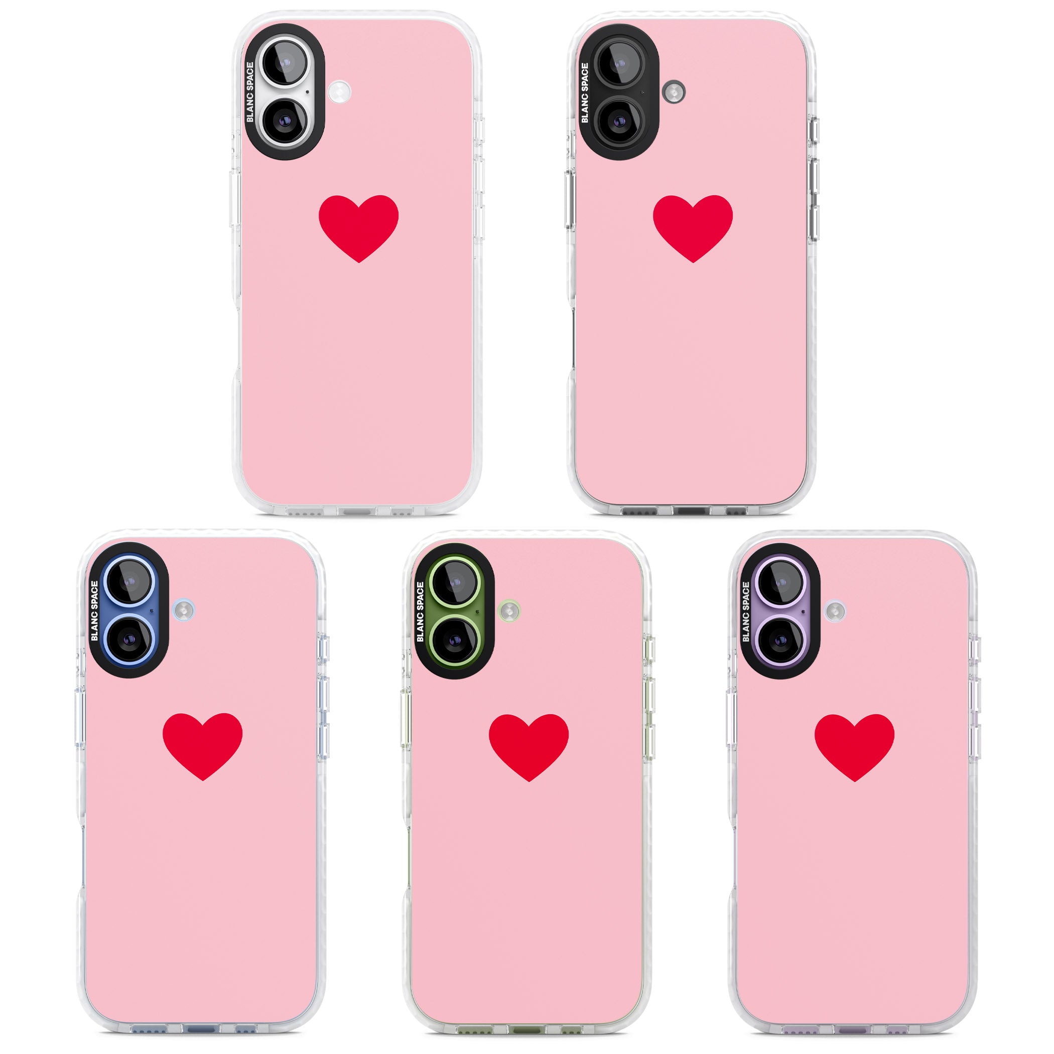 Red & Pink Heart iPhone 17 Impact Pro Clear Phone Case APT Impact Protection