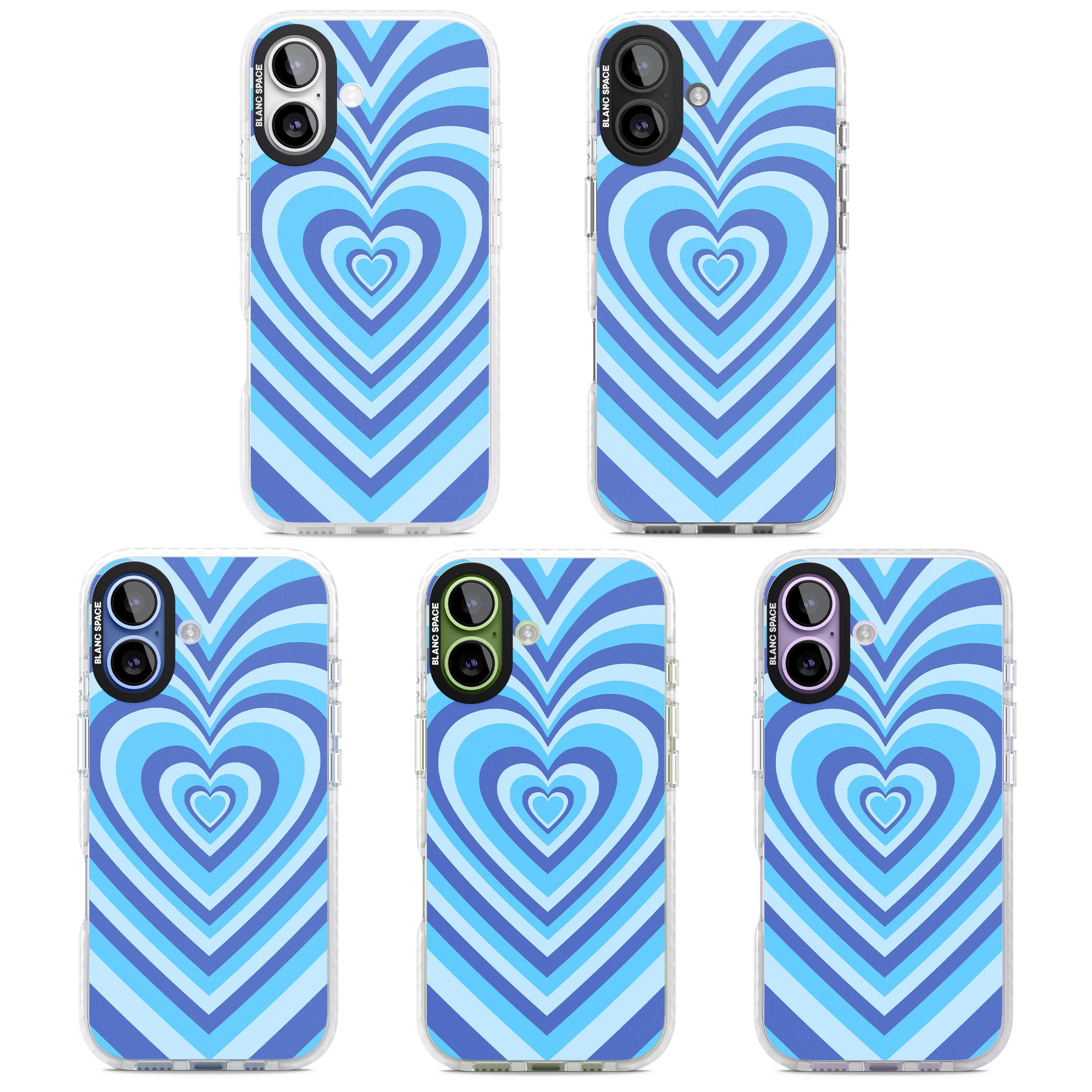 Blue Heart Illusion iPhone 17 Impact Pro Clear Phone Case APT Impact Protection
