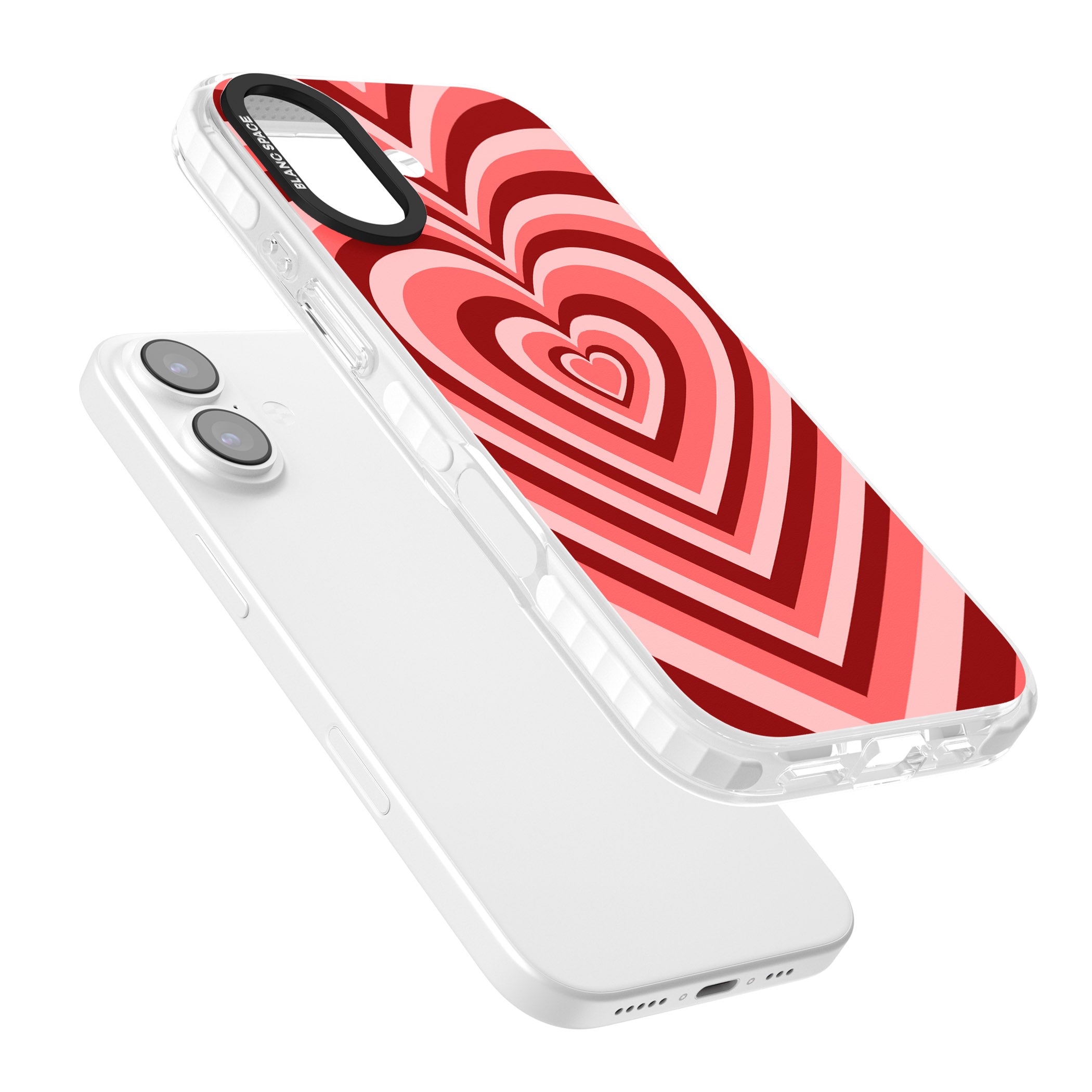 Red Heart Illusion iPhone 17 Impact Pro Clear Phone Case Colours