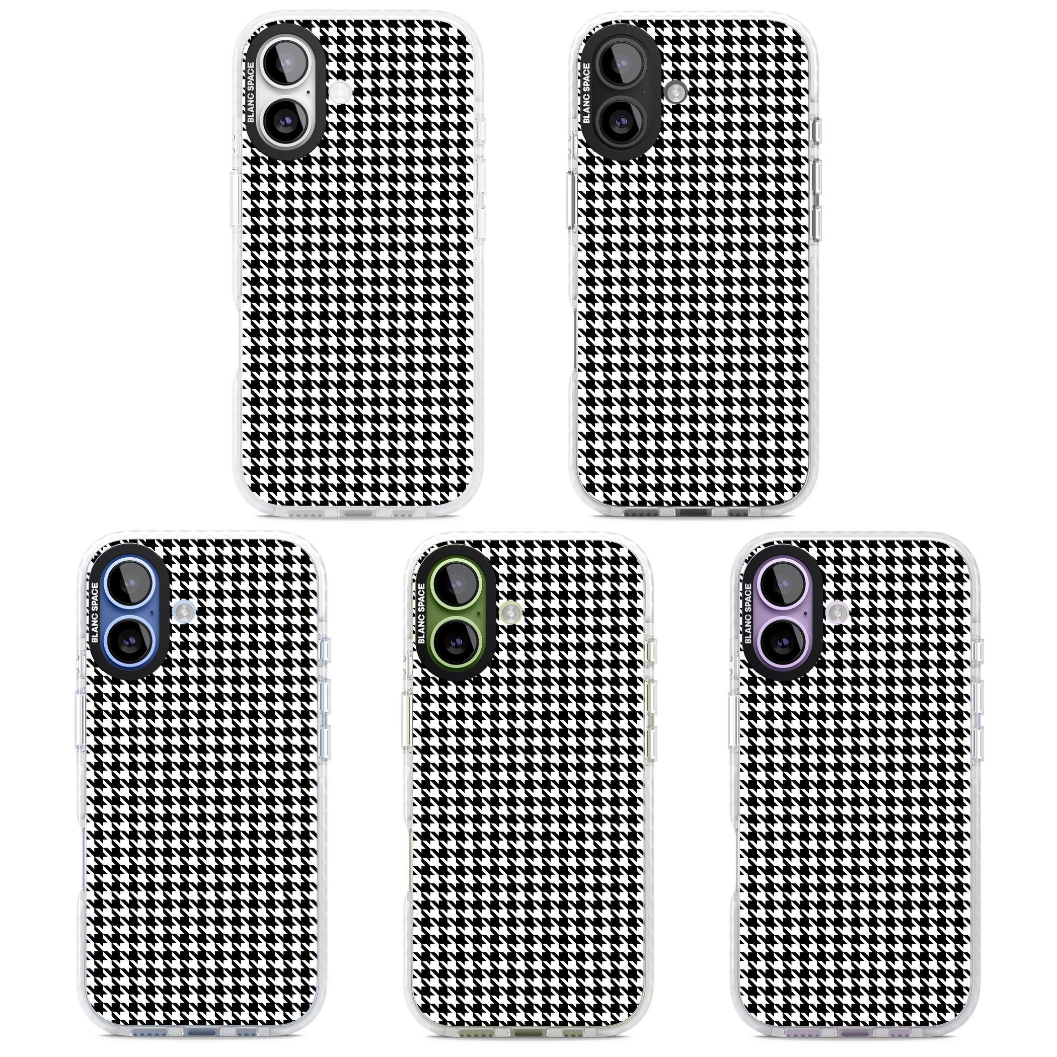 Black Houndstooth Pattern iPhone 17 Impact Pro Clear Phone Case APT Impact Protection