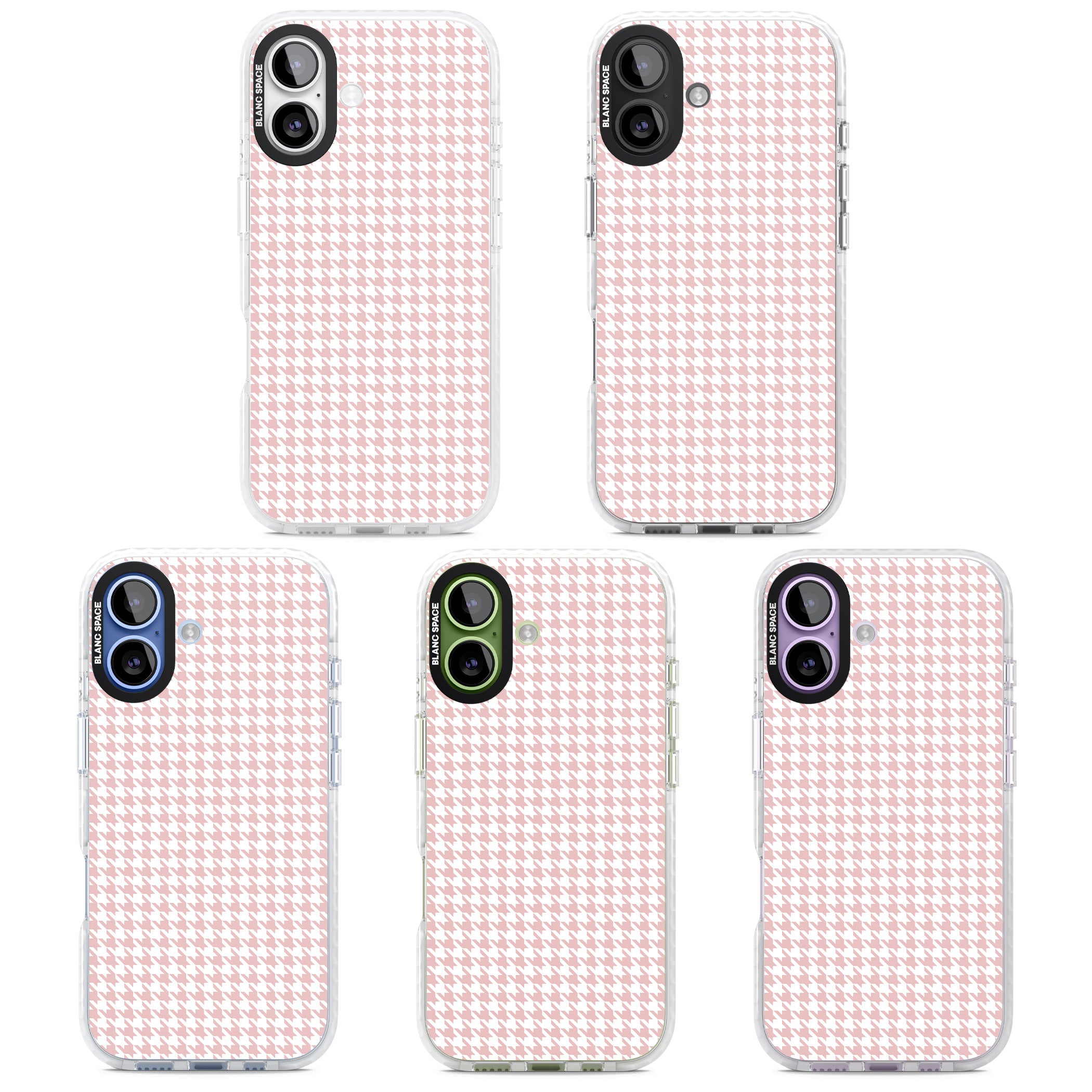 Pink Houndstooth Pattern iPhone 17 Impact Pro Clear Phone Case APT Impact Protection