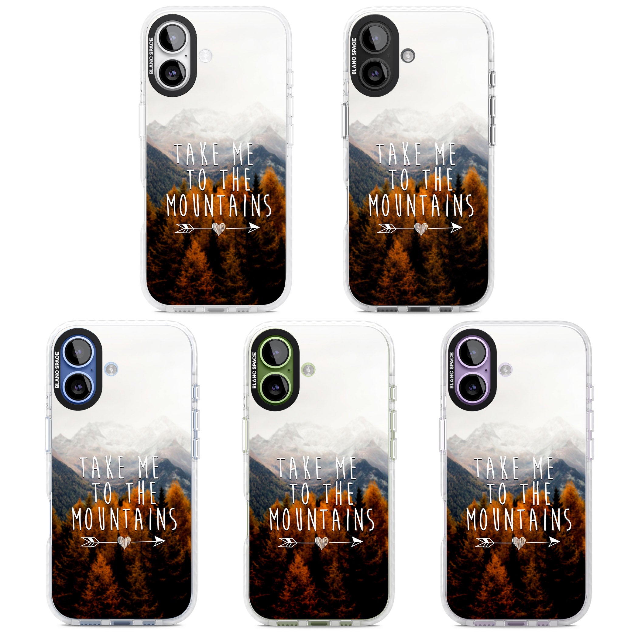 Take Me Mountains Quote iPhone 17 Impact Pro Clear Phone Case APT Impact Protection