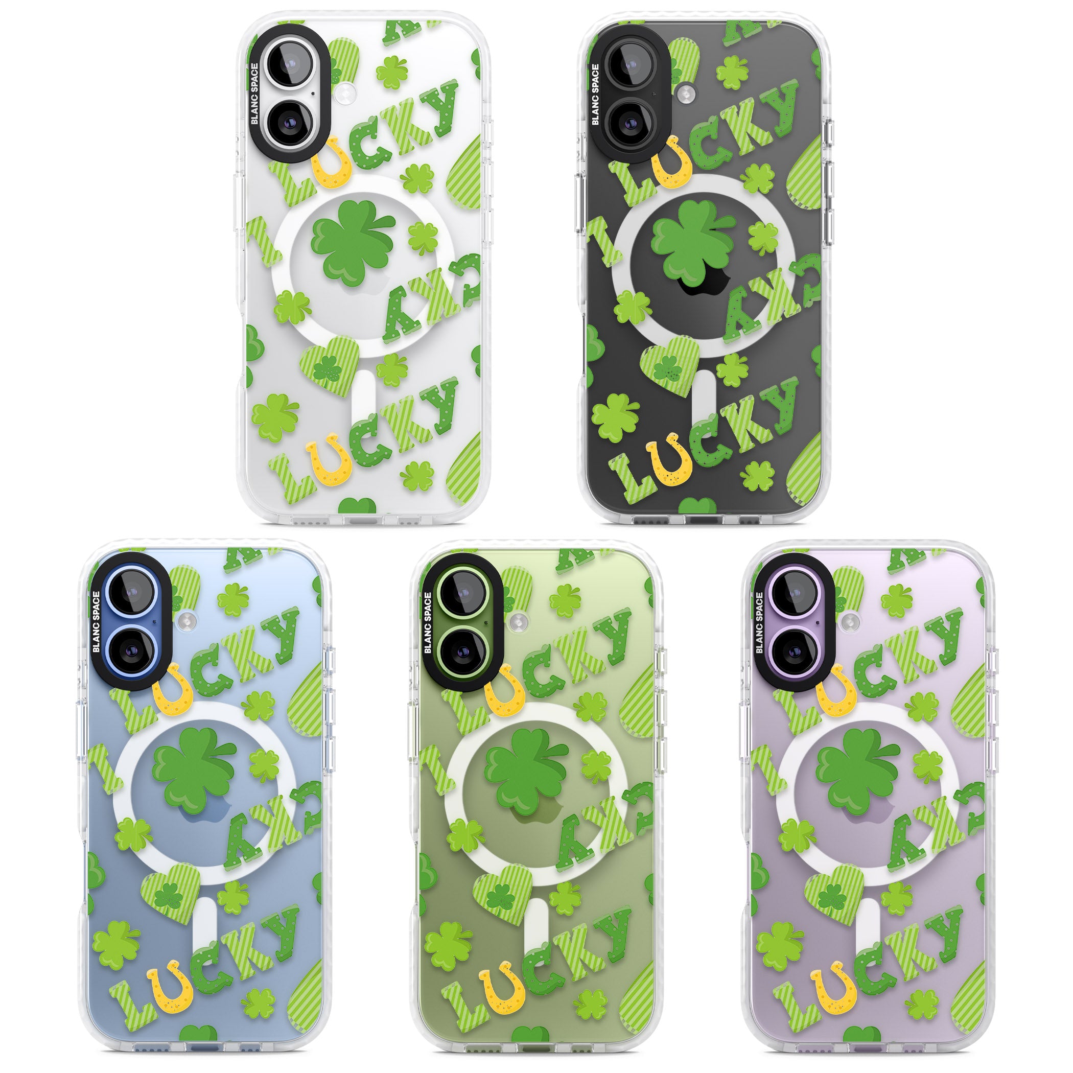 Lucky Irish Clover iPhone 17 Impact Pro Clear Phone Case APT Impact Protection