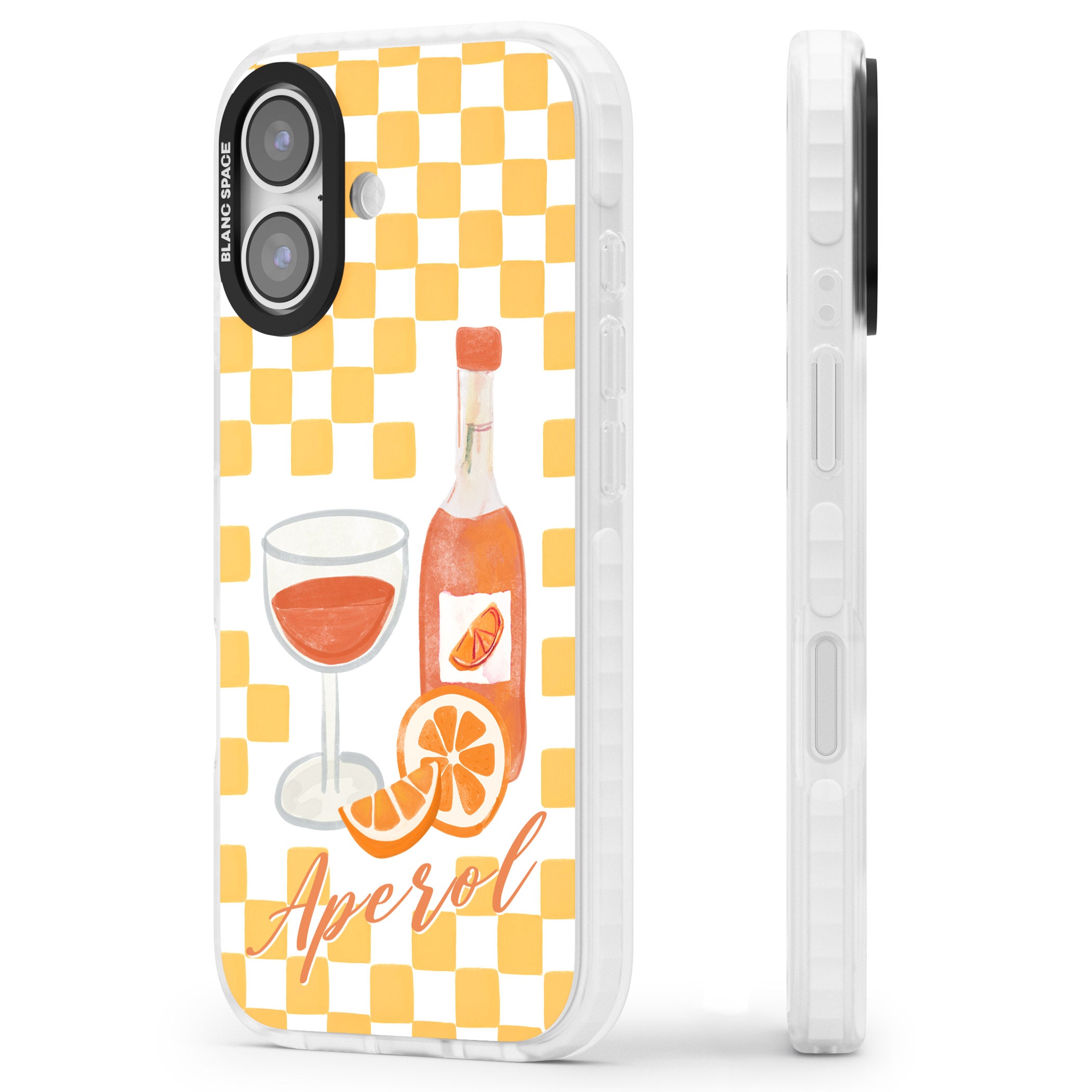 Checked Spritz iPhone 17 Impact Pro Clear Phone Case Side Profile