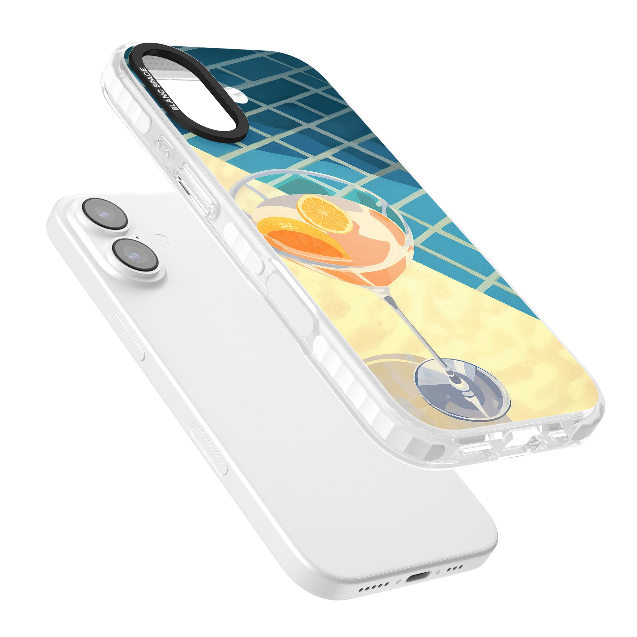 Poolside Citrus Cocktail iPhone 17 Impact Pro Clear Phone Case Colours
