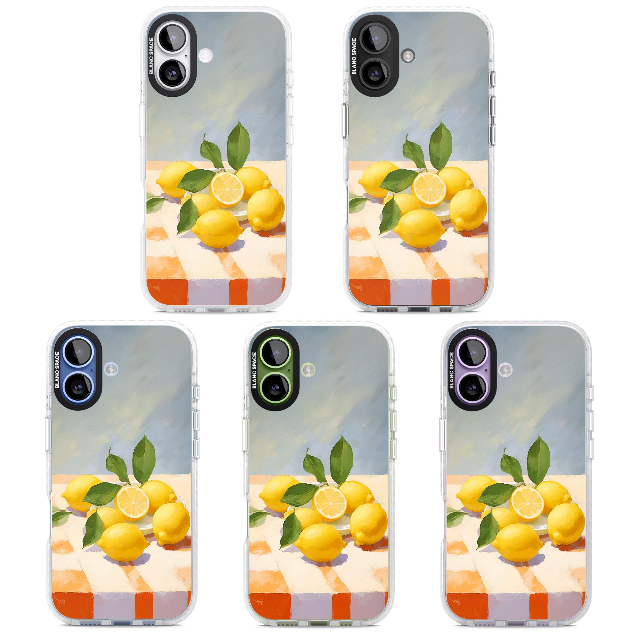 Lemons on Checkered Cloth iPhone 17 Impact Pro Clear Phone Case APT Impact Protection
