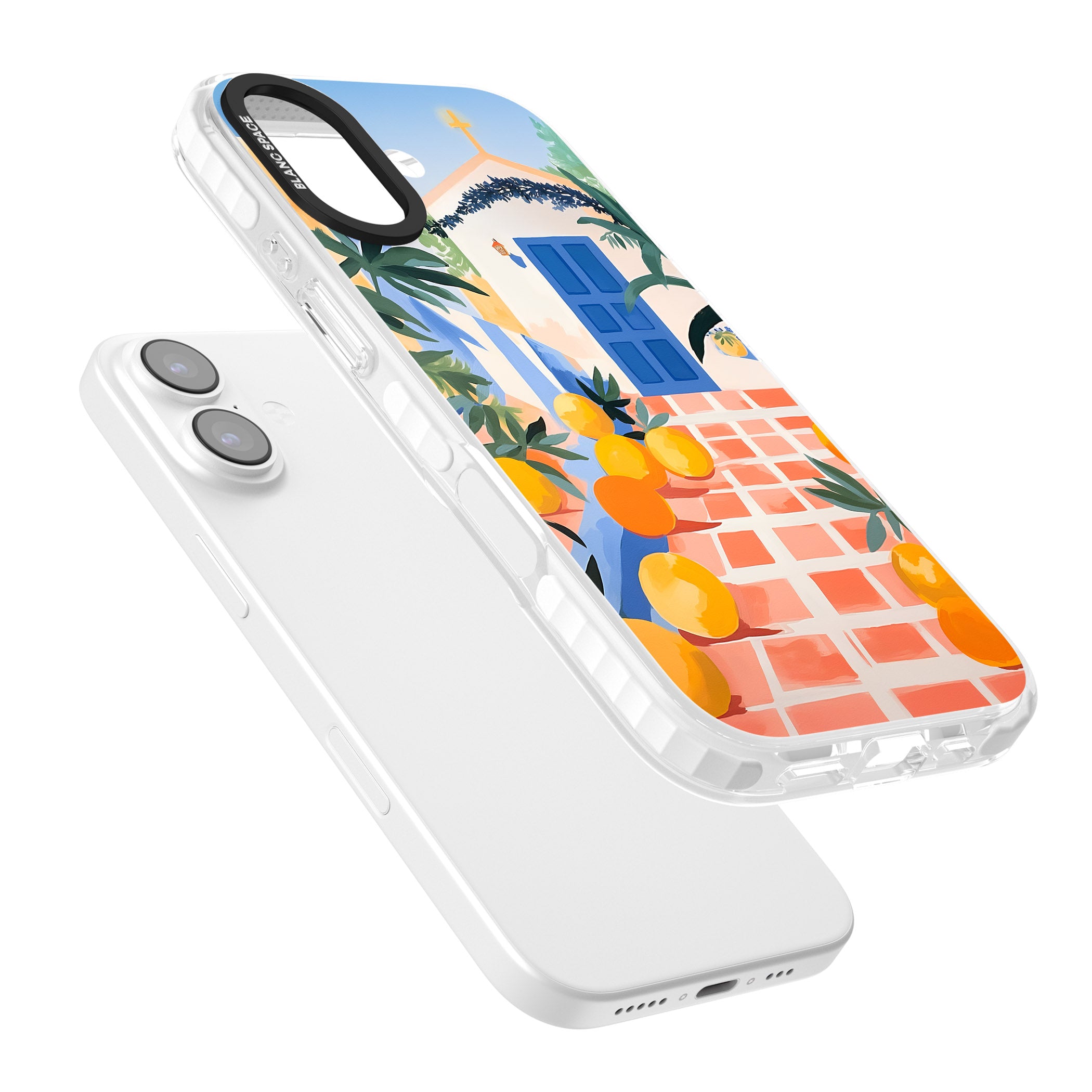 Greek Courtyard iPhone 17 Impact Pro Clear Phone Case Colours