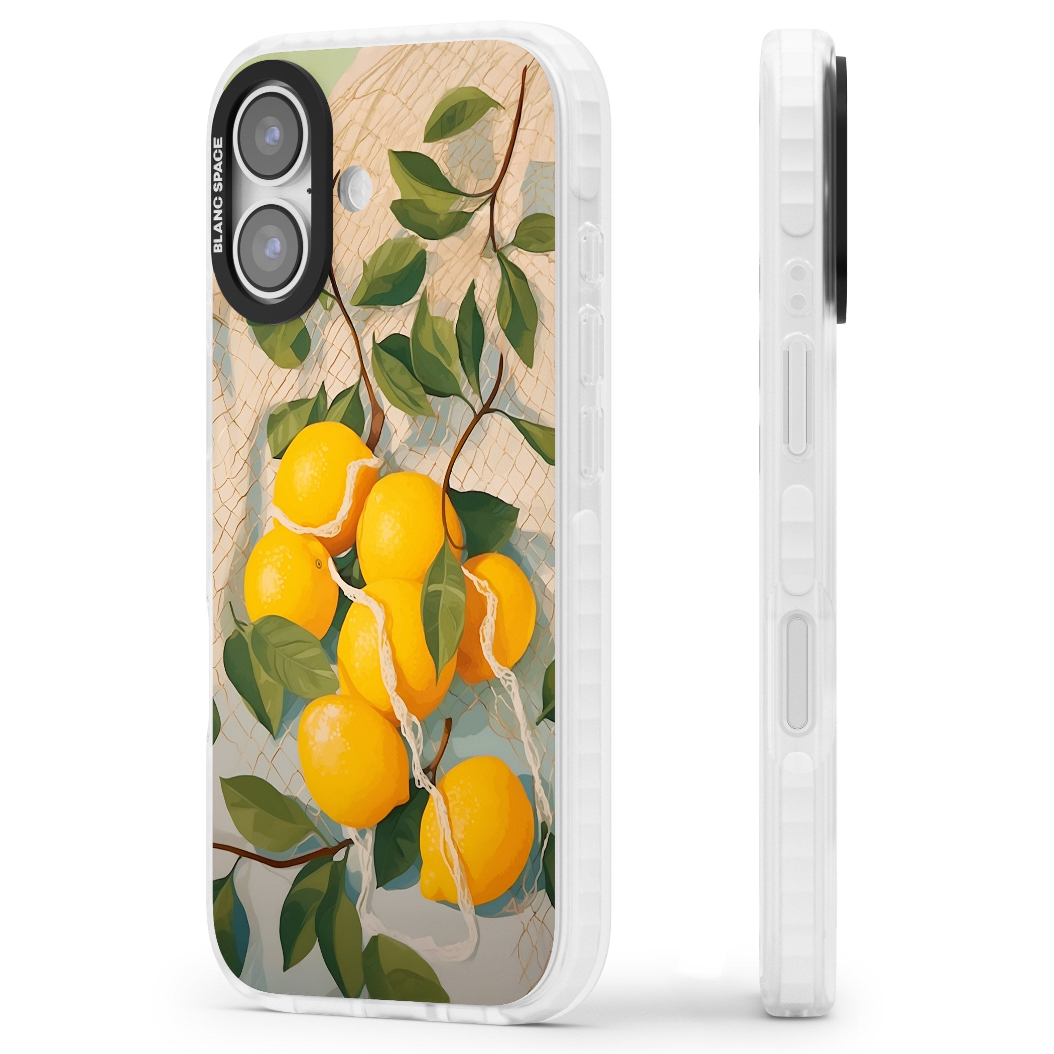 Lemon Vines iPhone 17 Impact Pro Clear Phone Case Side Profile