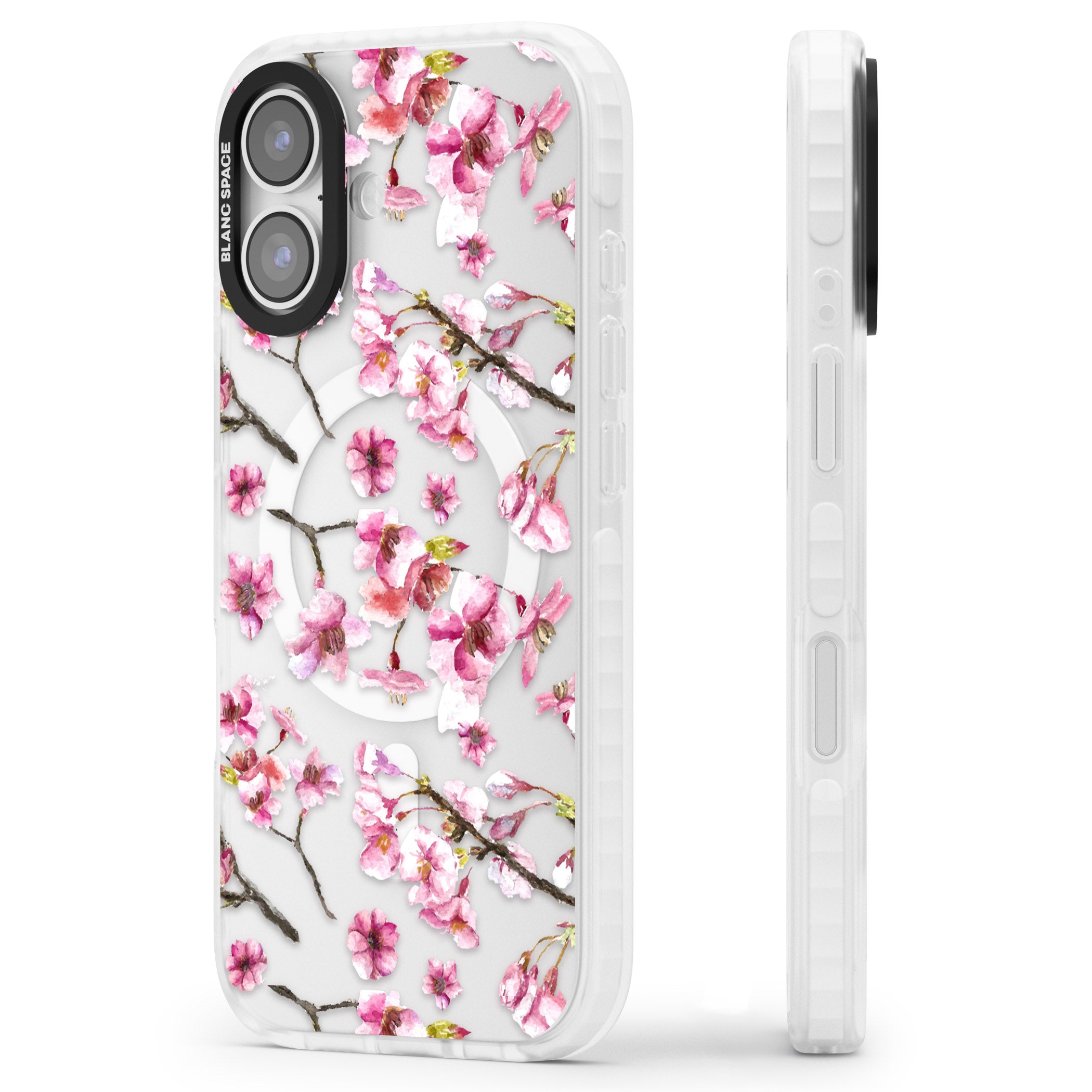 Sakura Bloom iPhone 17 Impact Pro Clear Phone Case Side Profile