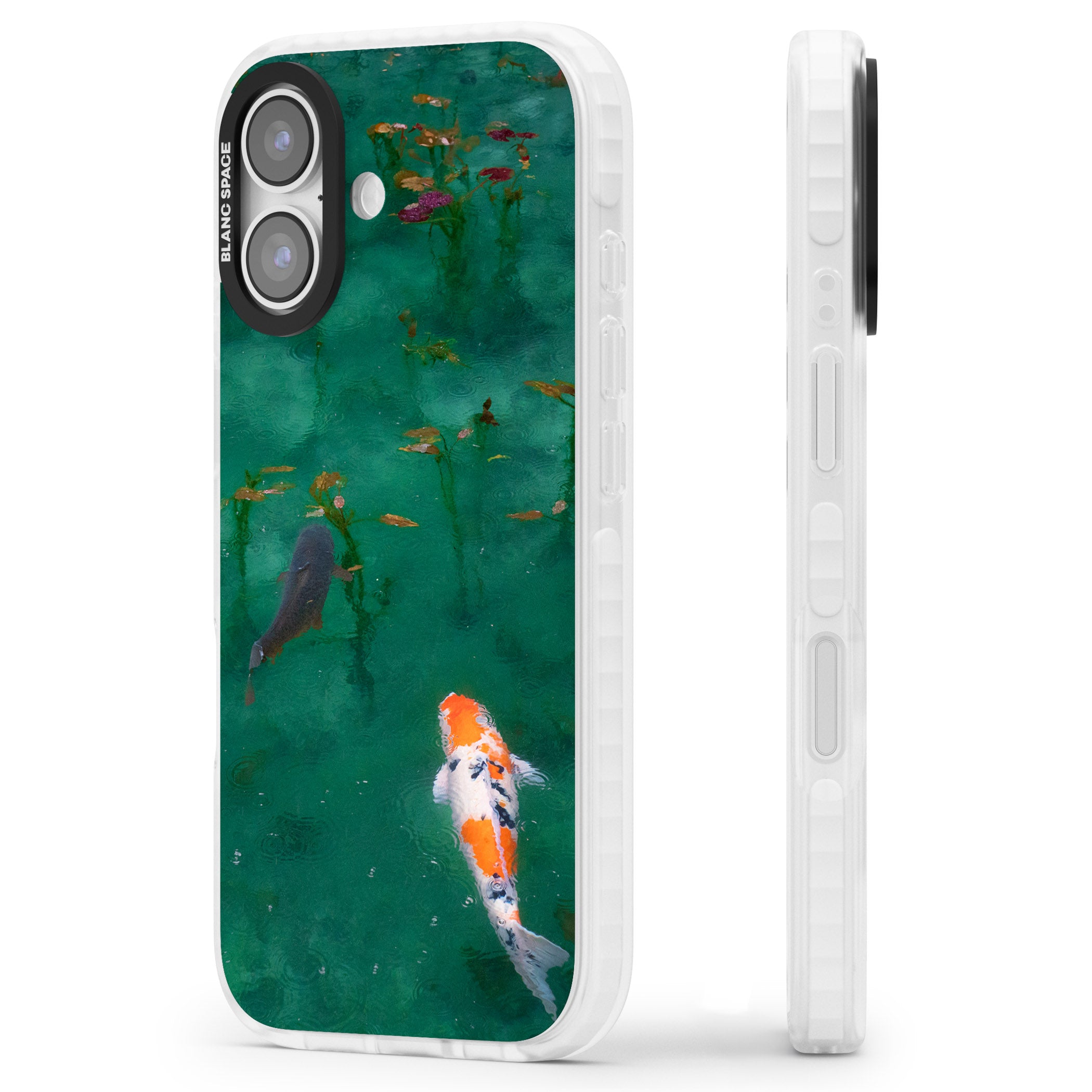 Koi Fish iPhone 17 Impact Pro Clear Phone Case Side Profile
