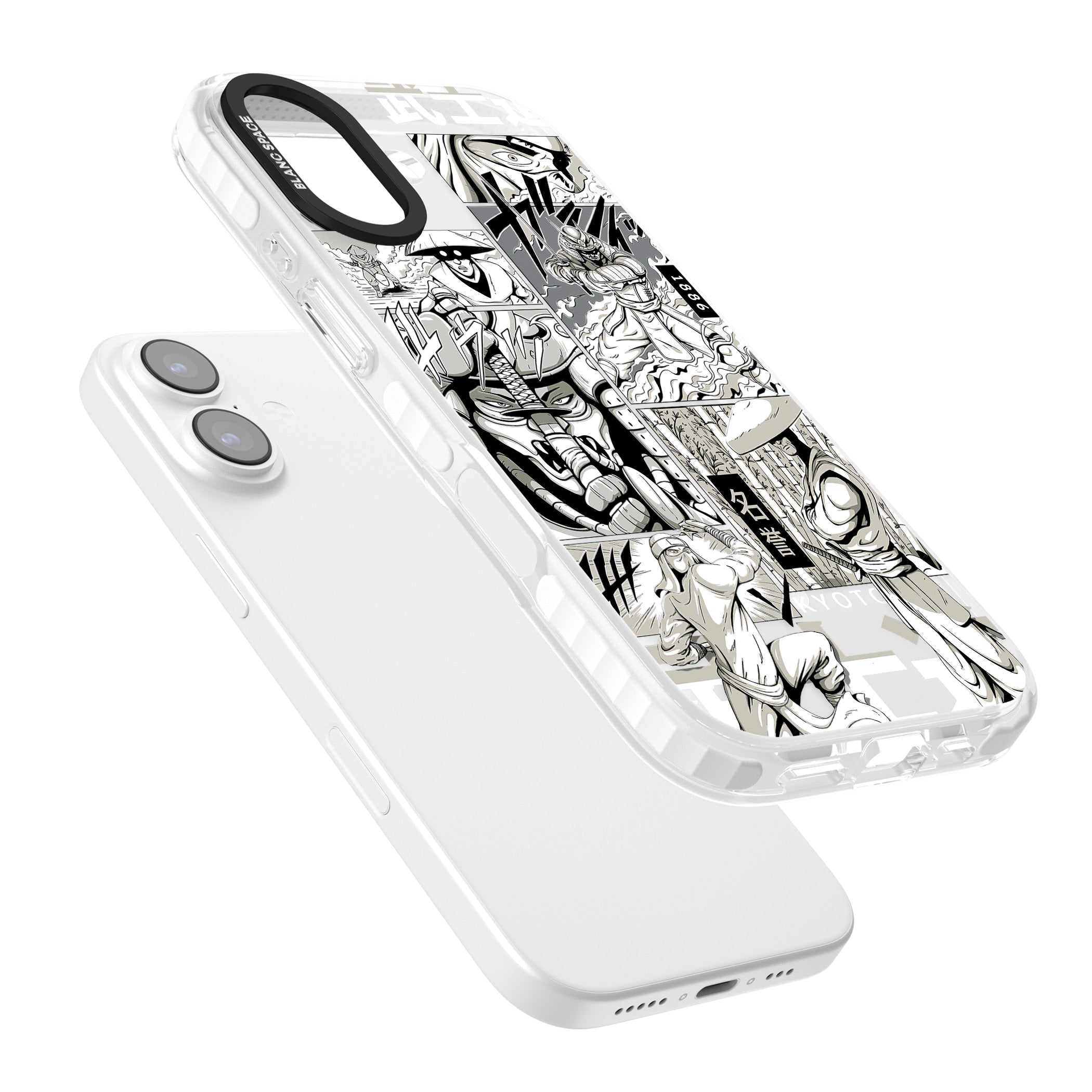 Greyscale Anime Comic iPhone 17 Impact Pro Clear Phone Case Colours