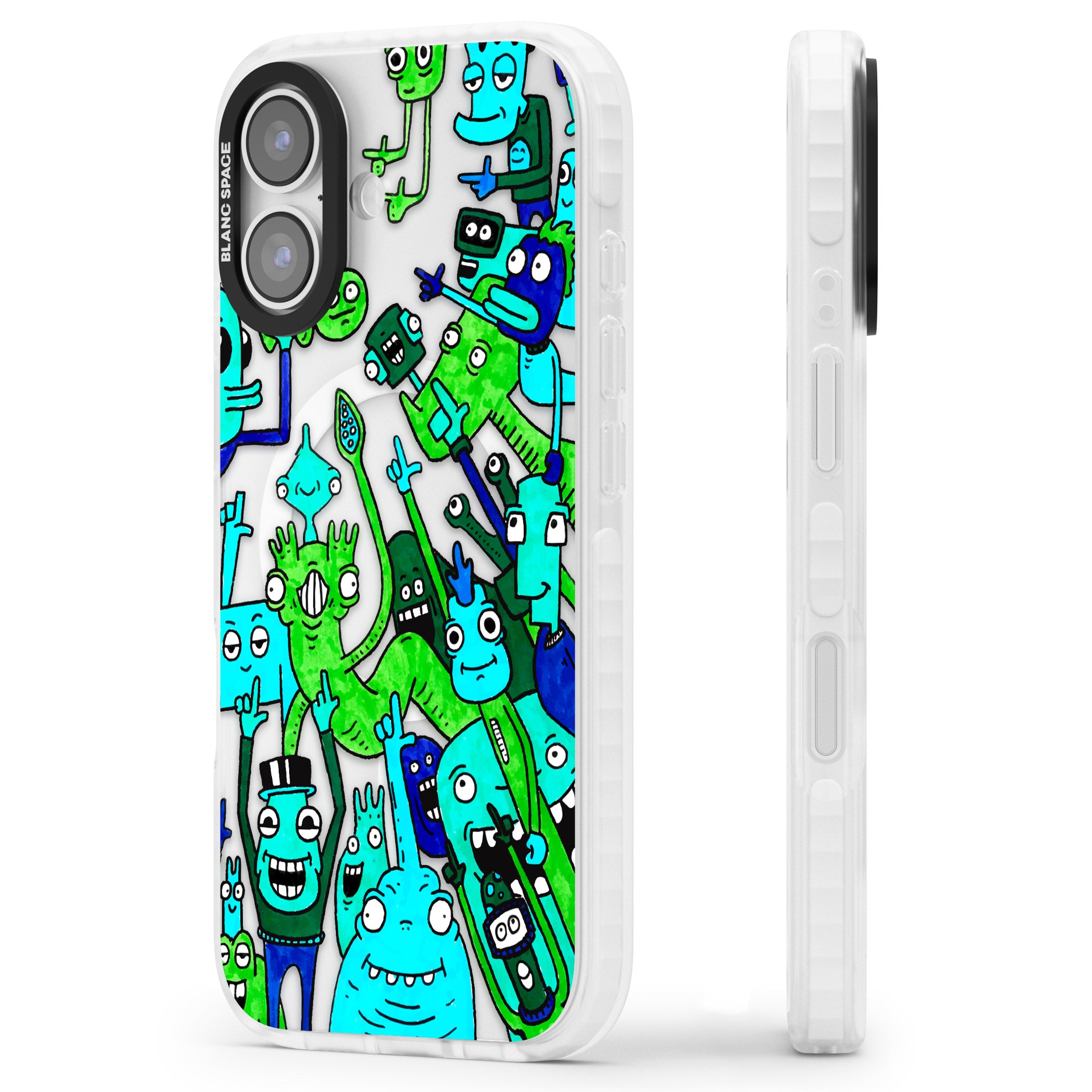 Don'T Point iPhone 17 Impact Pro Clear Phone Case Side Profile