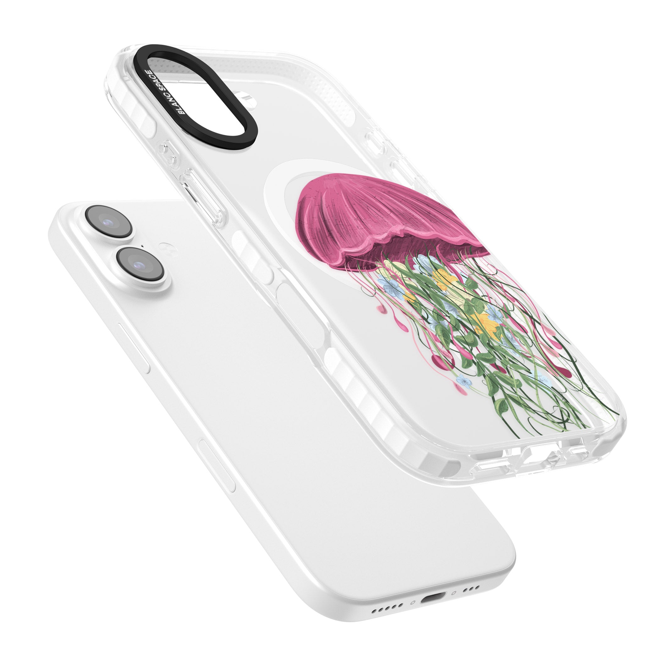 Botanical Jellyfish iPhone 17 Impact Pro Clear Phone Case Colours
