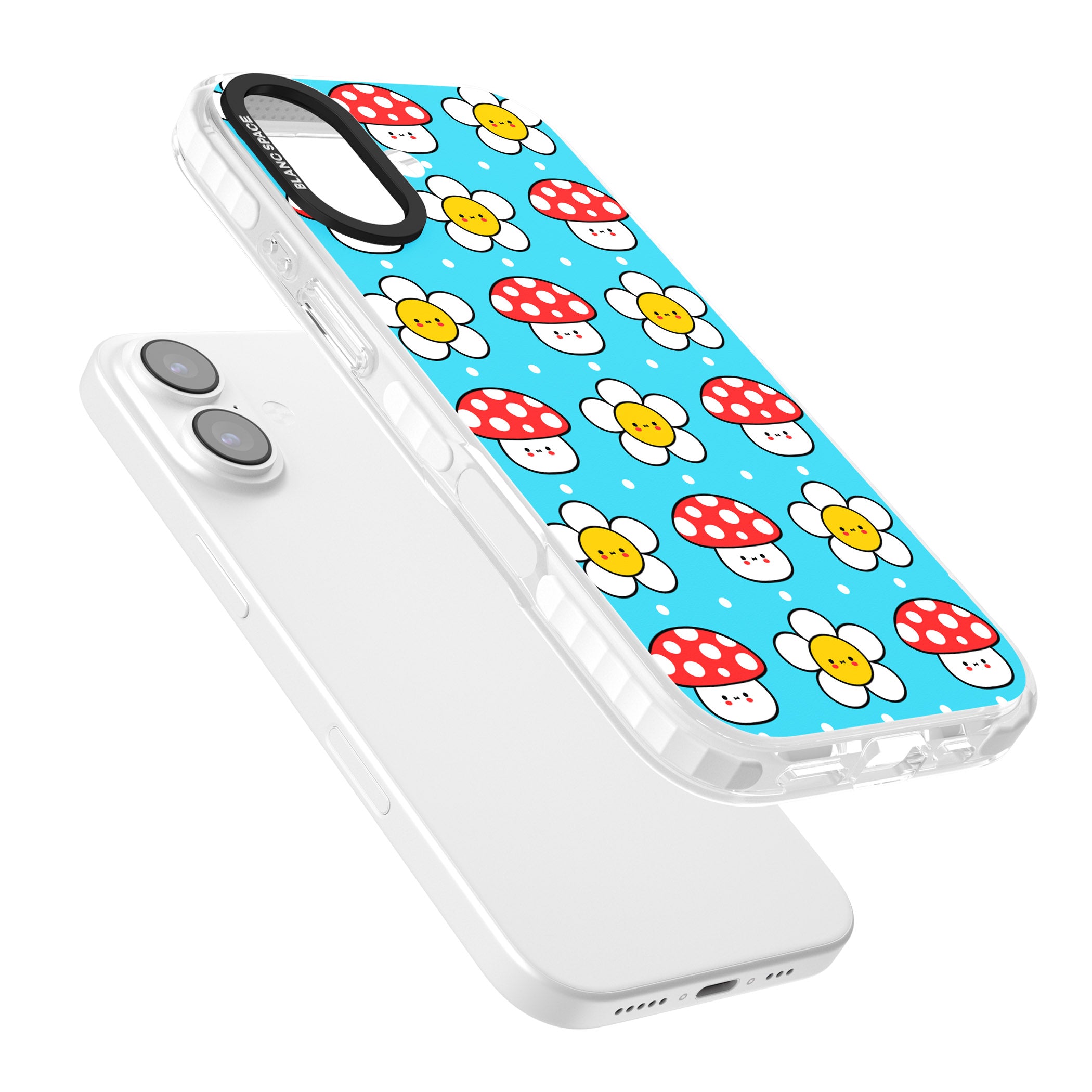 Shroom Bunnies Kawaii Pattern iPhone 17 Impact Pro Clear Phone Case Colours