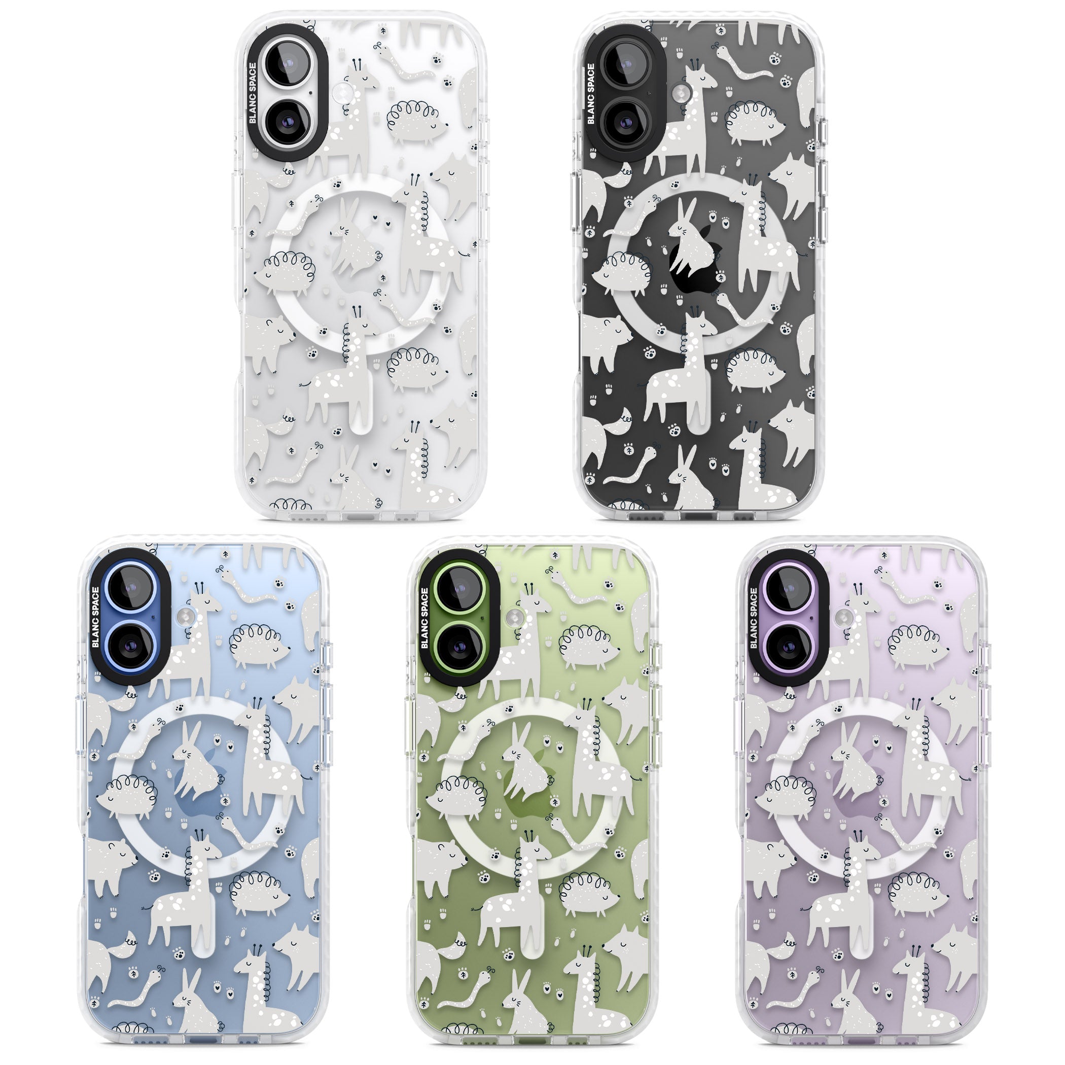 Monochrome Animal Party iPhone 17 Impact Pro Clear Phone Case APT Impact Protection