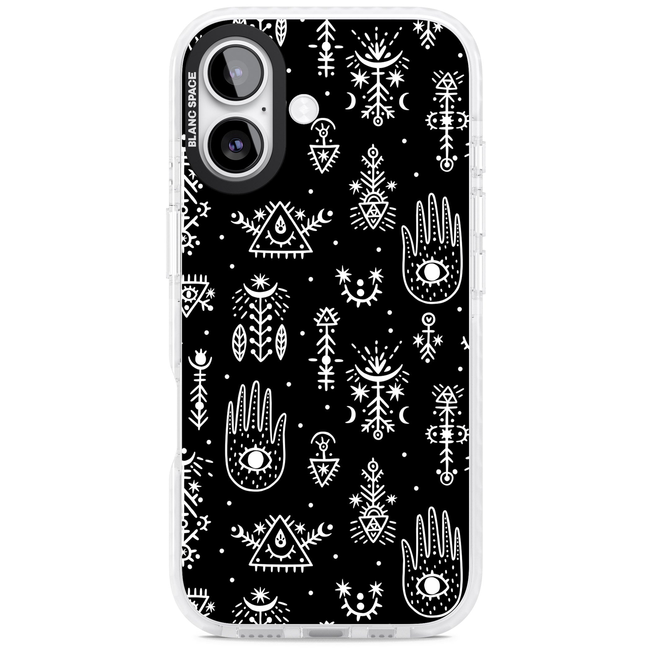 Tribal Symbols Black iPhone 17 Impact Pro Clear Phone Case