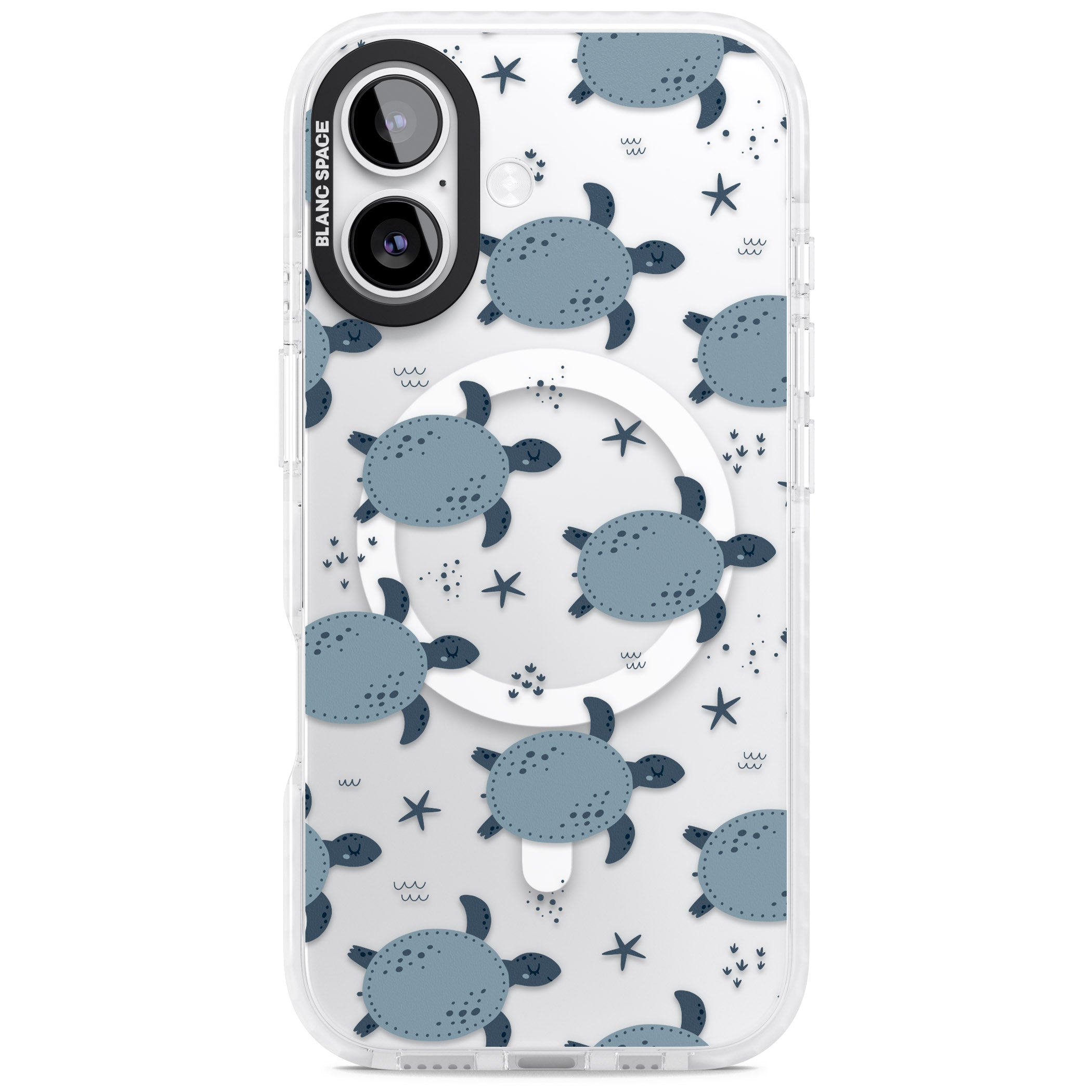 Under The Sea Patterns Sea Turtles (Clear) iPhone 17 Impact Pro Clear Phone Case