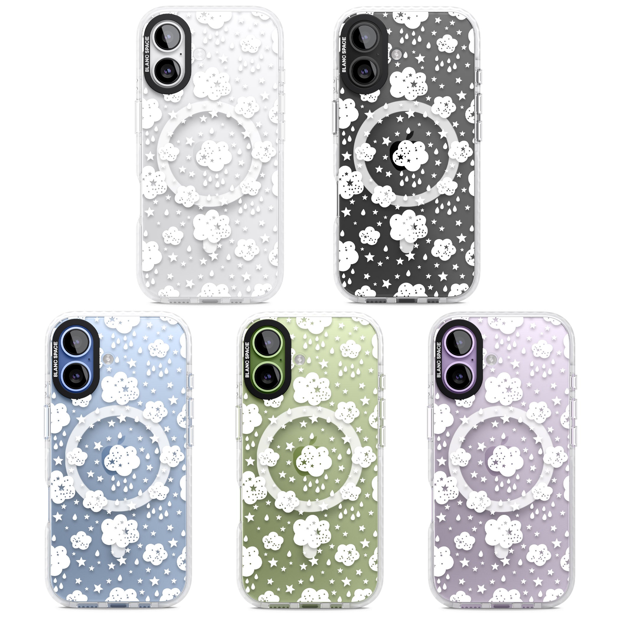 Starry Rain Clouds iPhone 17 Impact Pro Clear Phone Case APT Impact Protection