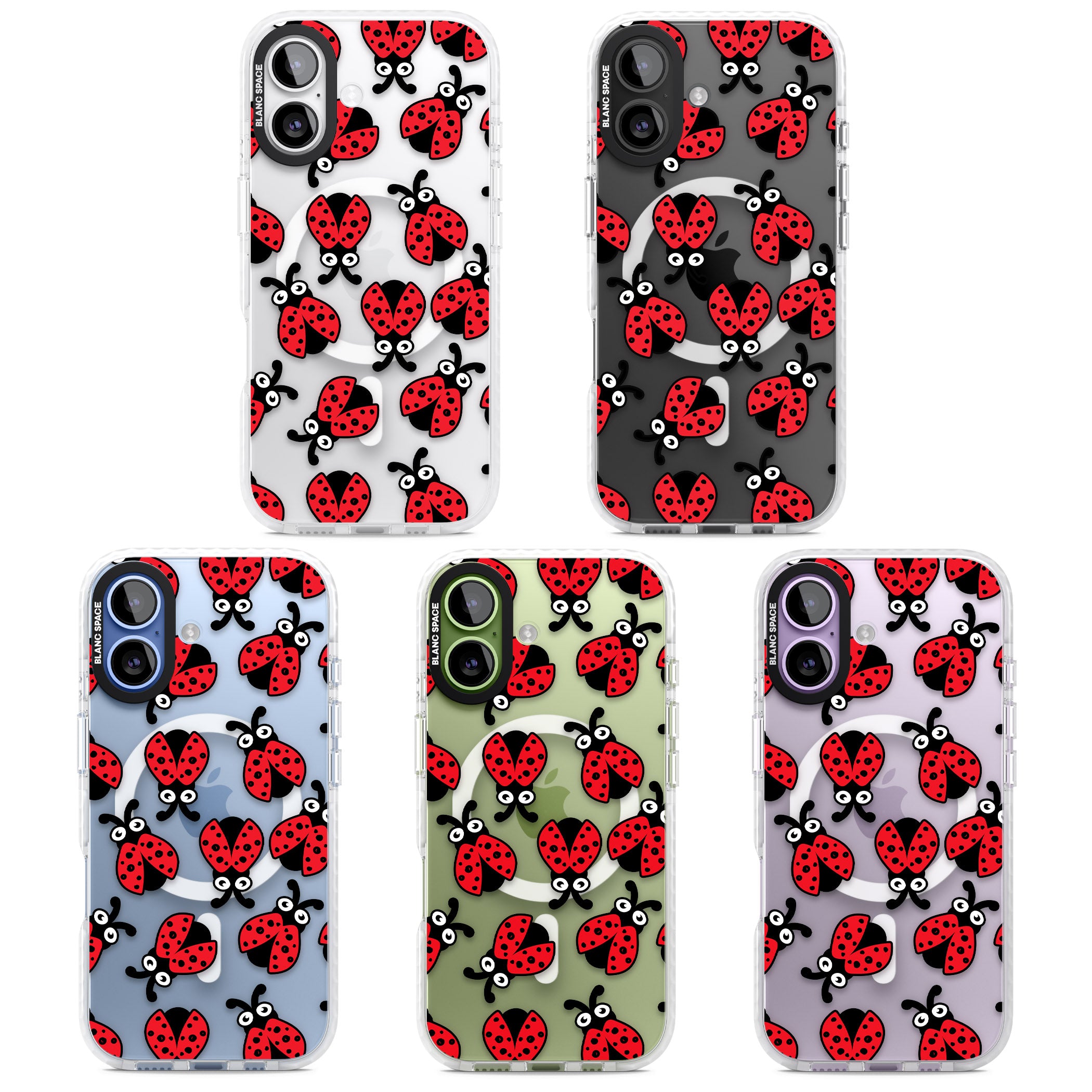 Ladybug Pattern iPhone 17 Impact Pro Clear Phone Case APT Impact Protection
