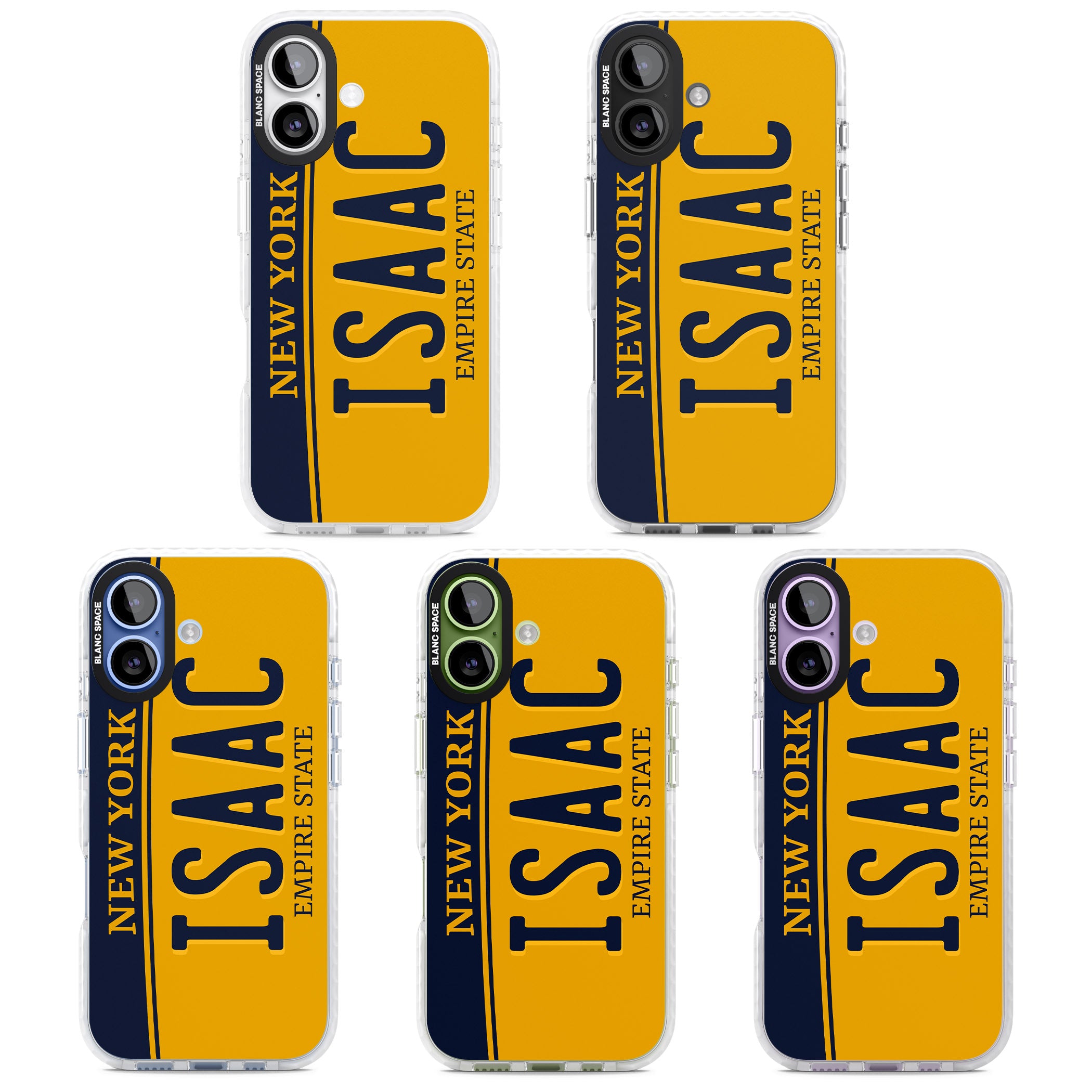 Personalised New York License Plate iPhone 17 Impact Pro Clear Phone Case APT Impact Protection