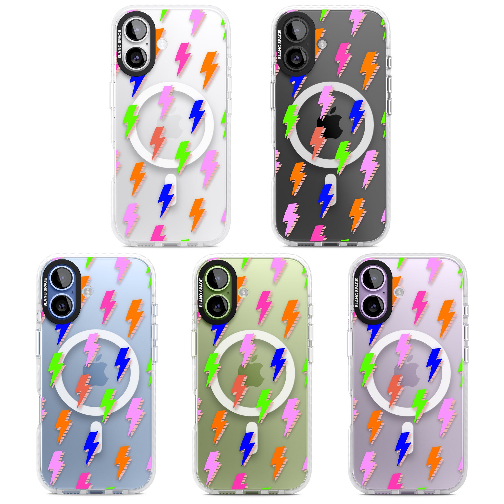 Rainbow Pop Lightning iPhone 17 Impact Pro Clear Phone Case APT Impact Protection