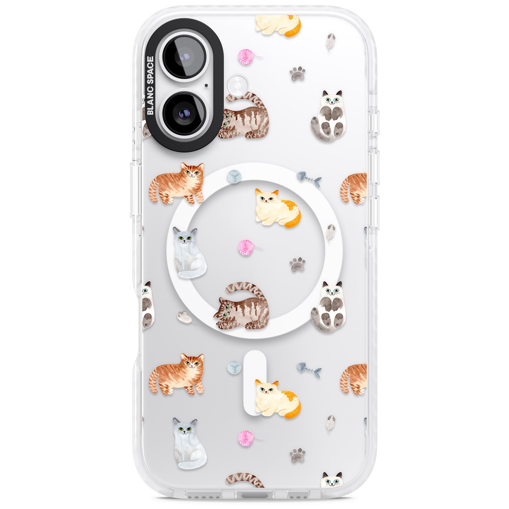 Playful Cats iPhone 17 Impact Pro Clear Phone Case
