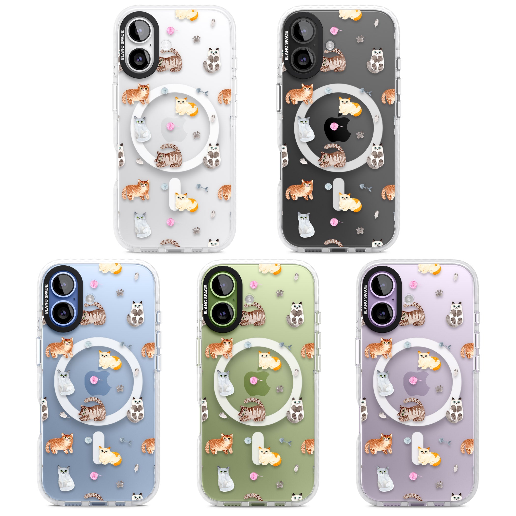 Playful Cats iPhone 17 Impact Pro Clear Phone Case APT Impact Protection