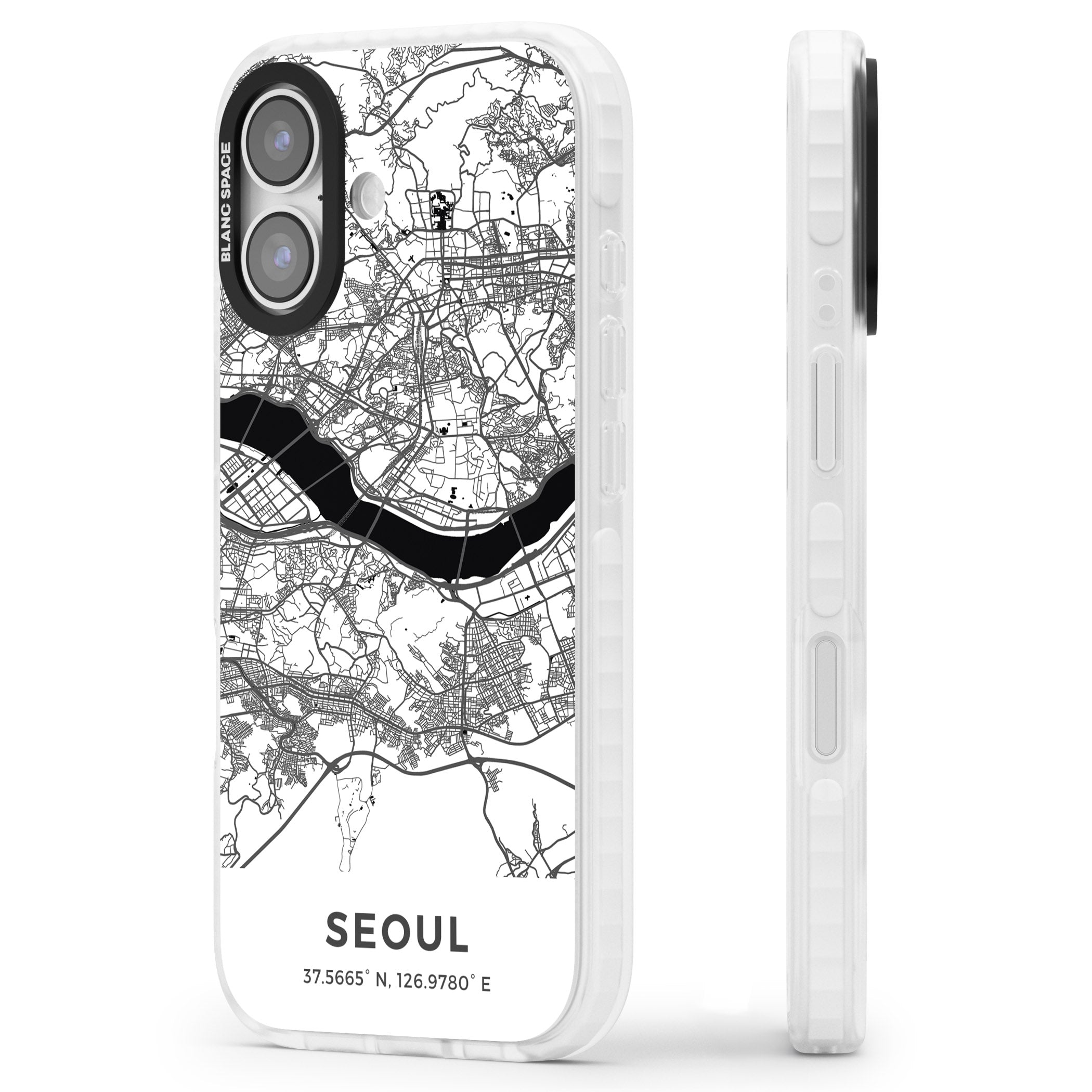 Seoul City Map iPhone 17 Impact Pro Clear Phone Case Side Profile