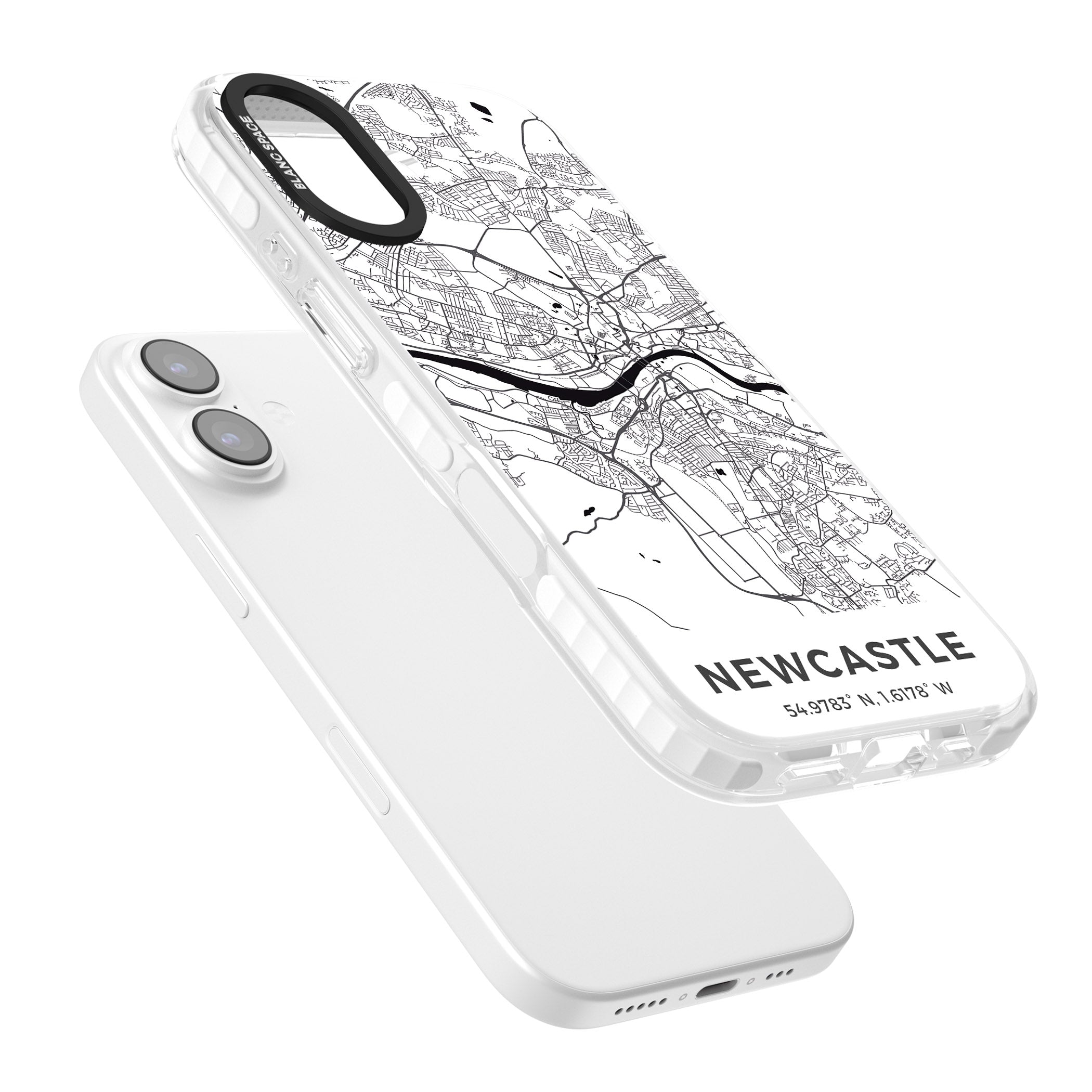 Newcastle City Map iPhone 17 Impact Pro Clear Phone Case Colours