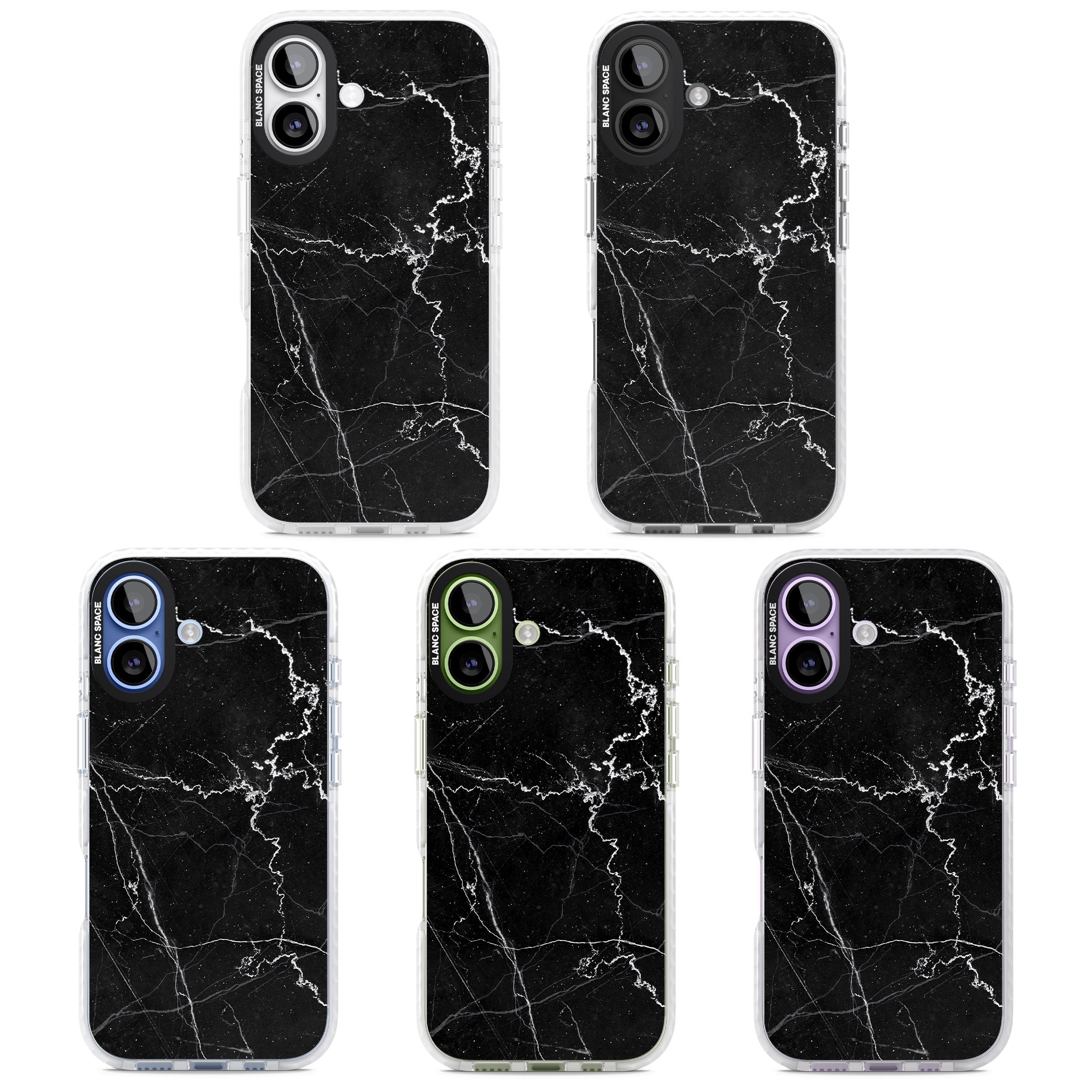 Bold Black Marble With White Texture iPhone 17 Impact Pro Clear Phone Case APT Impact Protection