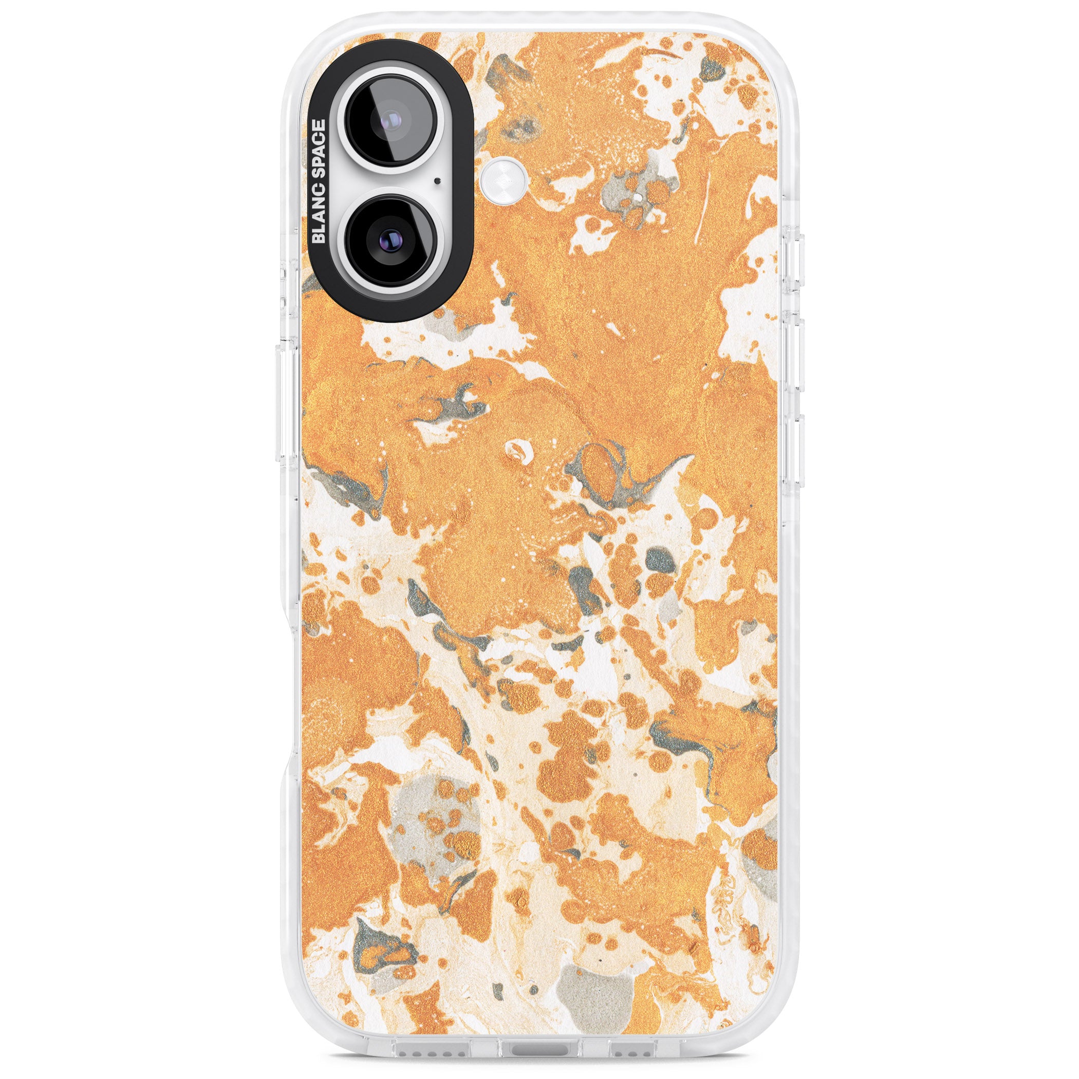 Orange Marbled iPhone 17 Impact Pro Clear Phone Case