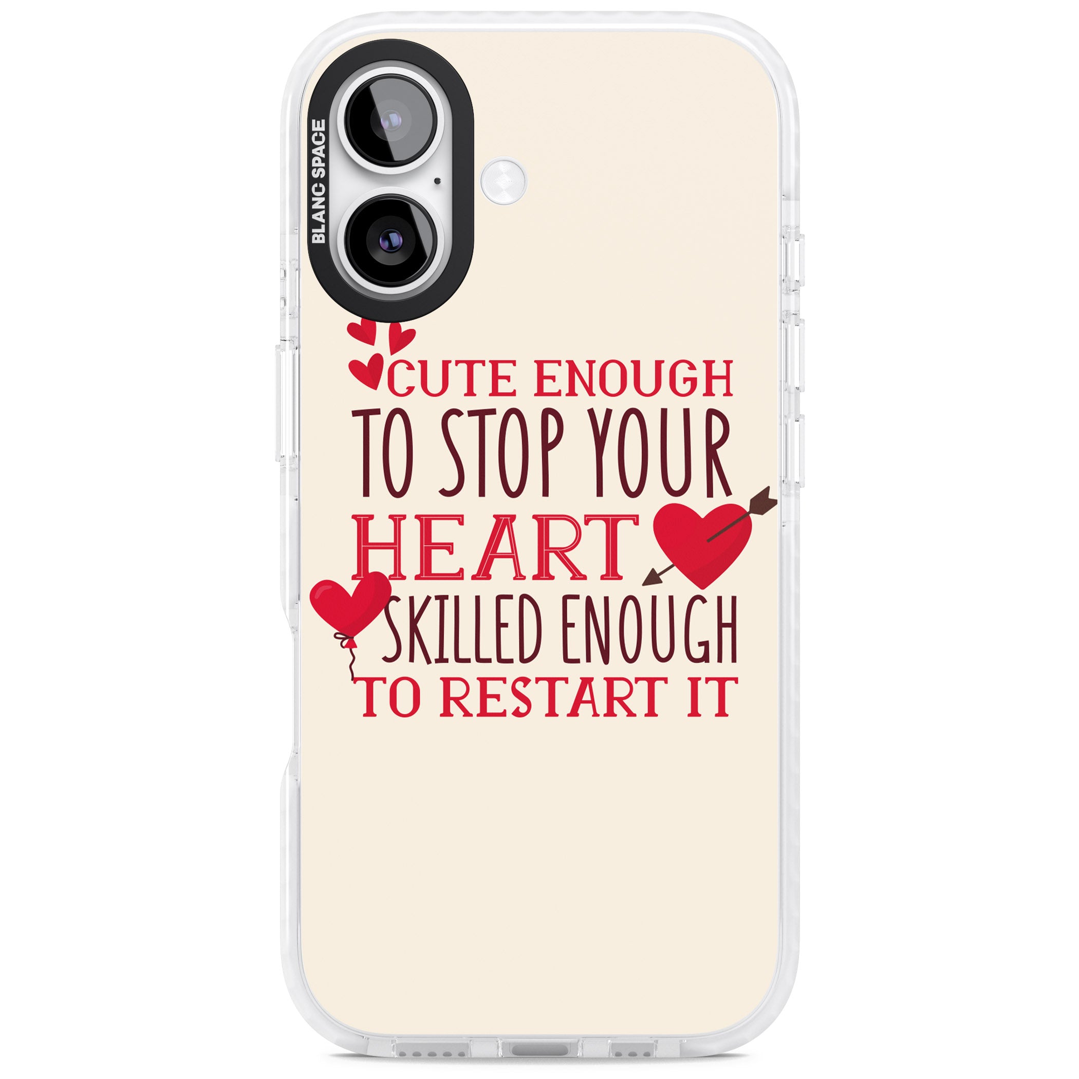 Cute Enough To Stop Your Heart iPhone 17 Impact Pro Clear Phone Case