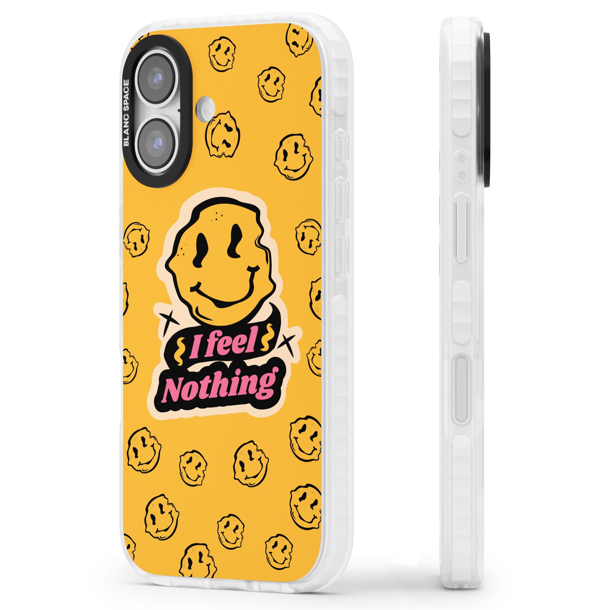 I Feel Nothing iPhone 17 Impact Pro Clear Phone Case Side Profile
