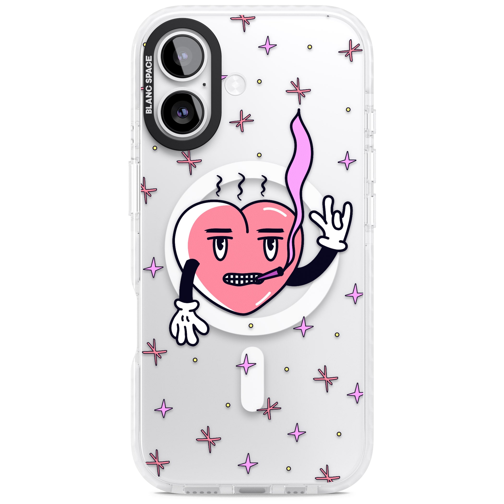 Quirky Heart iPhone 17 Impact Pro Clear Phone Case
