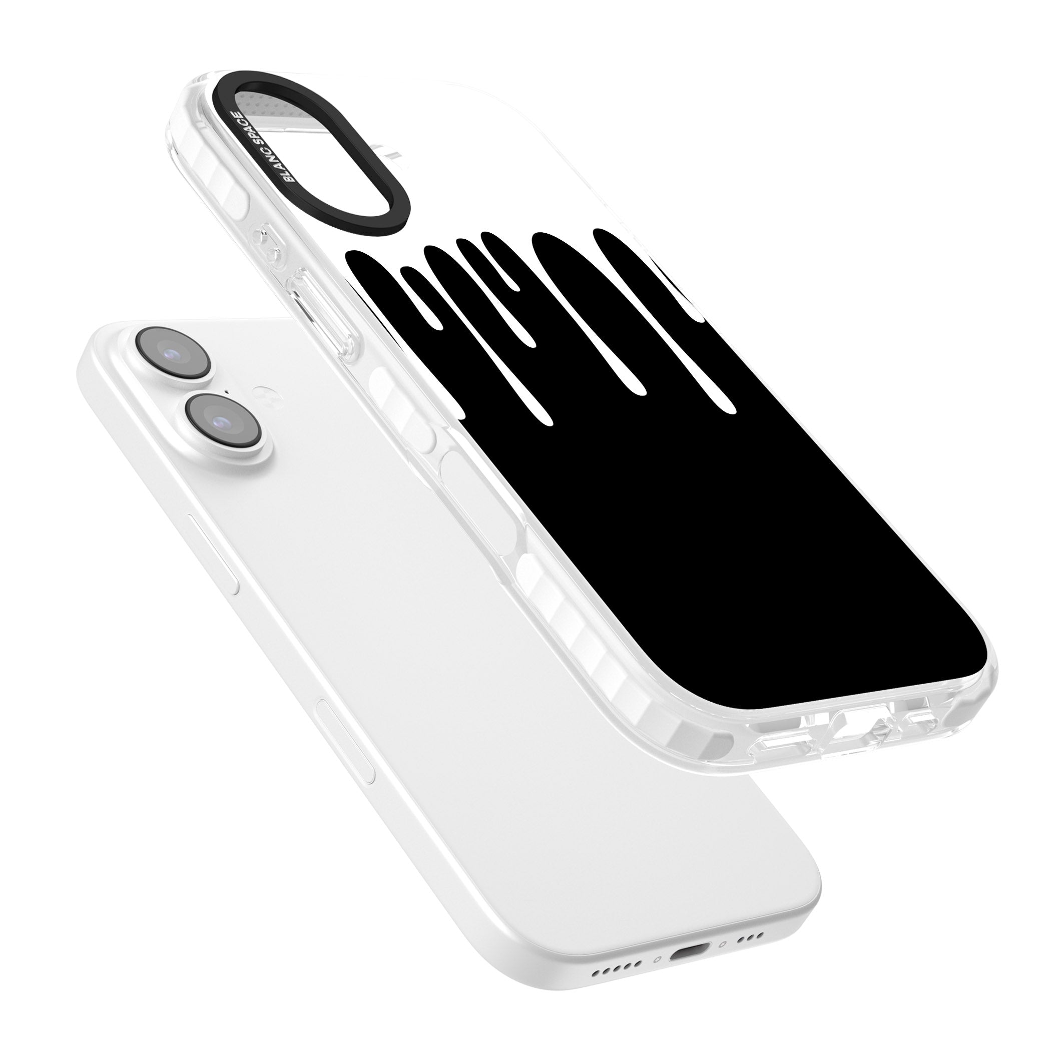Melted Effect: White & Black iPhone 17 Impact Pro Clear Phone Case Colours