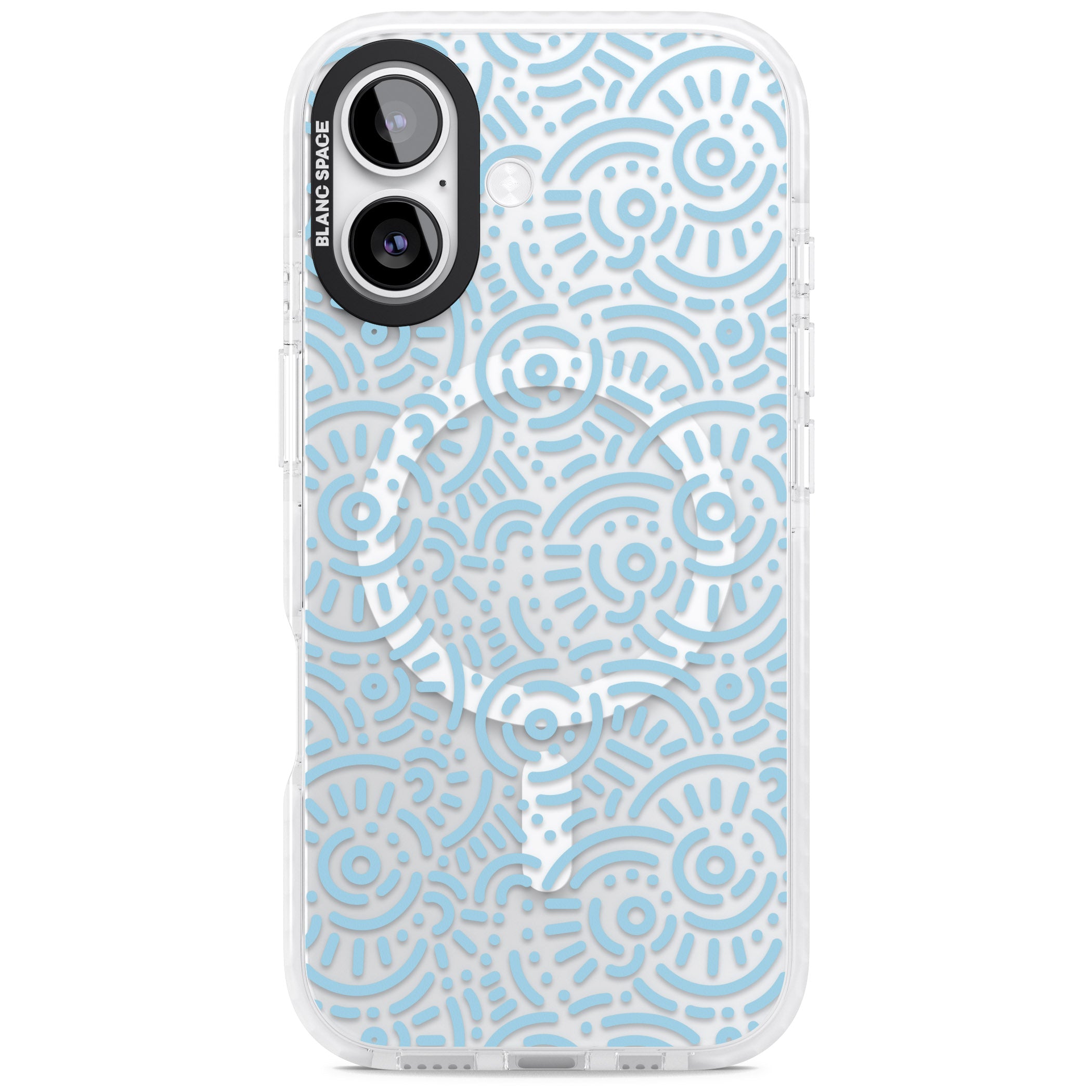 Light Blue Retro Pattern iPhone 17 Impact Pro Clear Phone Case