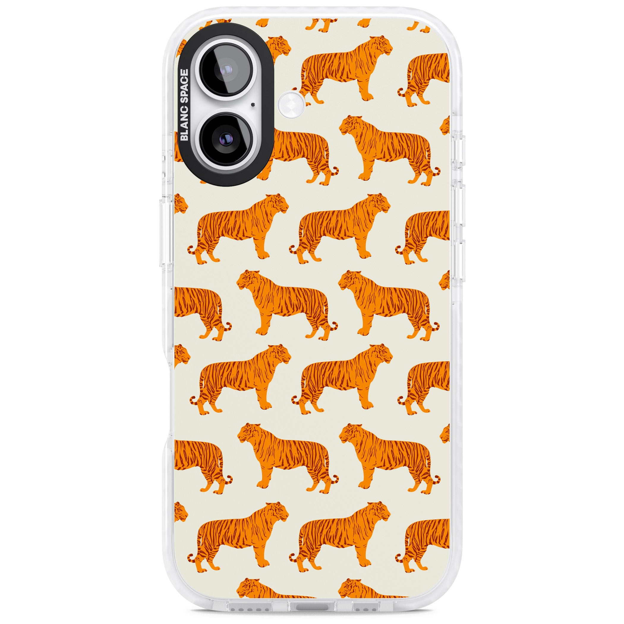 Trendy Tiger Patterns Tigers On Khaki iPhone 17 Impact Pro Clear Phone Case