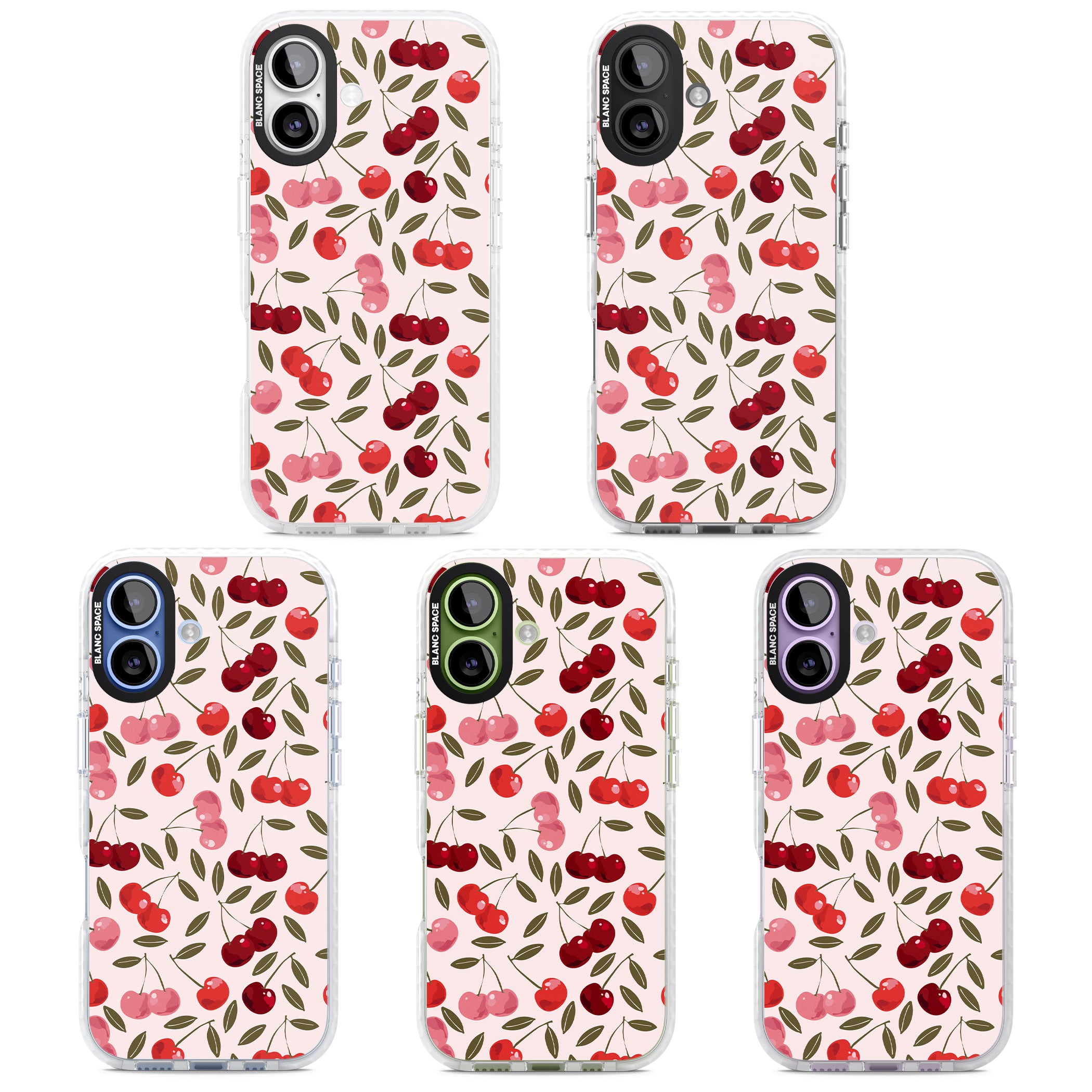 Fruity & Fun Patterns Cherries iPhone 17 Impact Pro Clear Phone Case APT Impact Protection