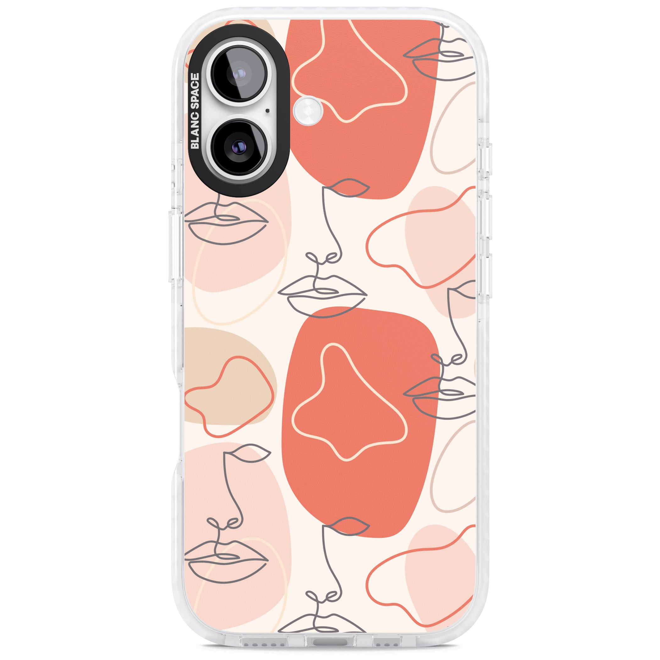 Abstract Face Line Art iPhone 17 Impact Pro Clear Phone Case