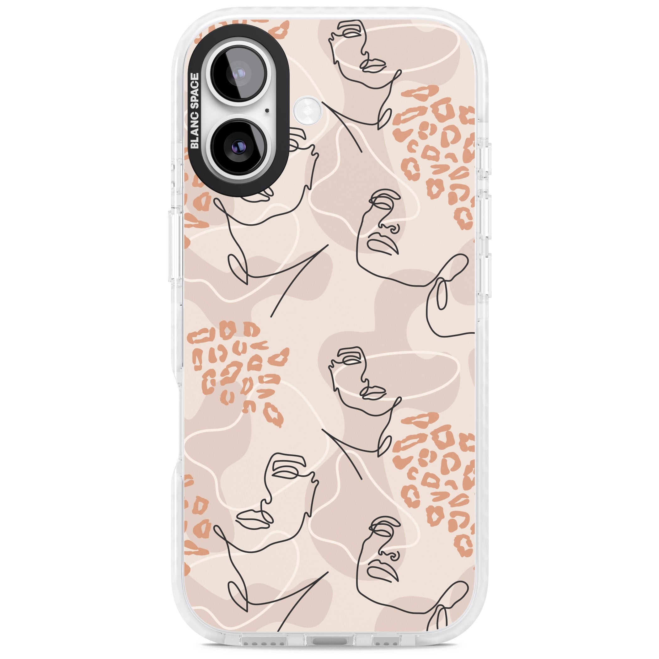 Abstract Faces Leopard iPhone 17 Impact Pro Clear Phone Case